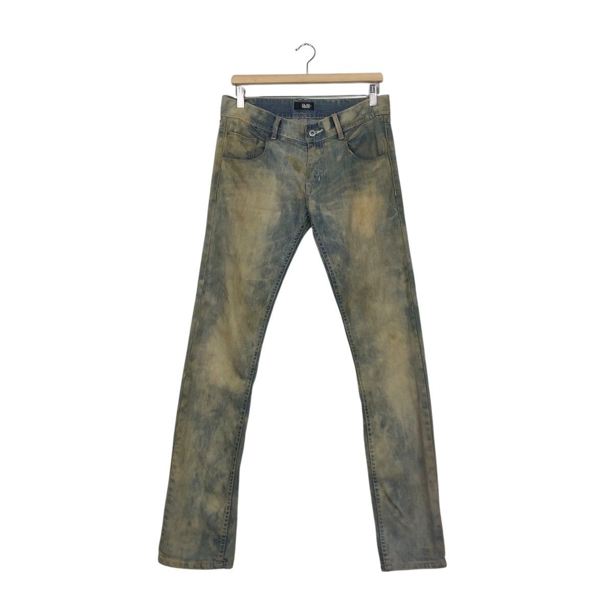 Japanese Brand Vintage Skinny Denim Jeans Glad News Acid Wash Issey Miyake Size US 34 / EU 50 - 2 Thumbnail