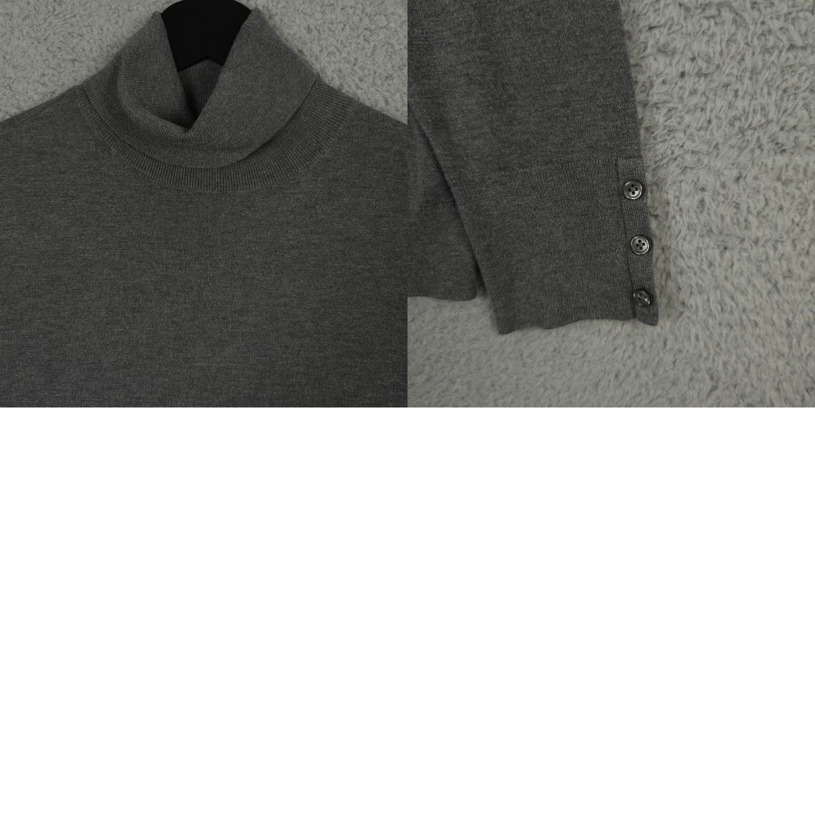 Ann Taylor Ann Taylor Sweater Womens XL Gray Turtleneck Button Cuff Lightweight Pullover Size XL / US 12-14 / IT 48-50 - 8 Thumbnail