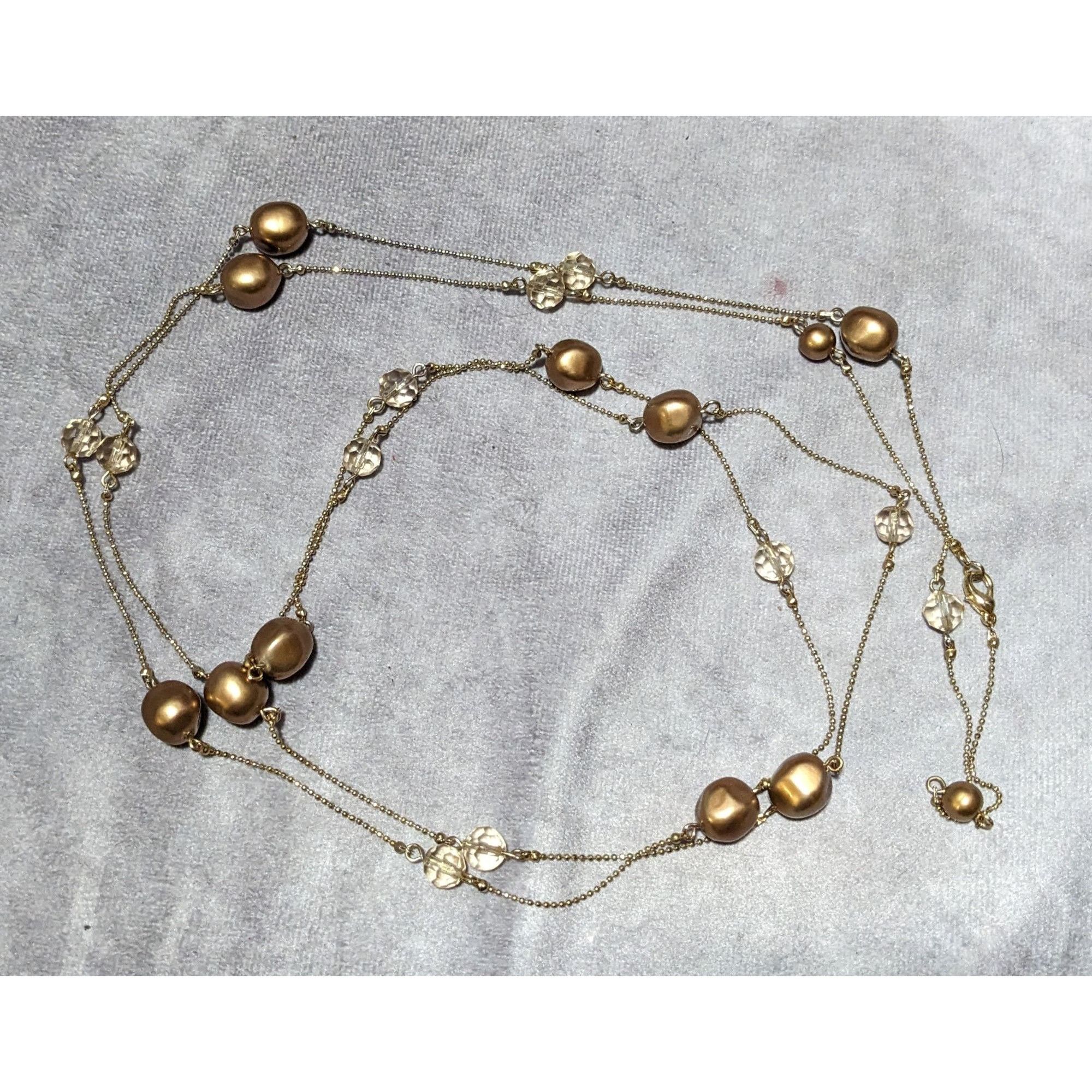 Other Gold Pearl And Gem Glam Opera Length Necklace Size ONE SIZE - 11 Thumbnail
