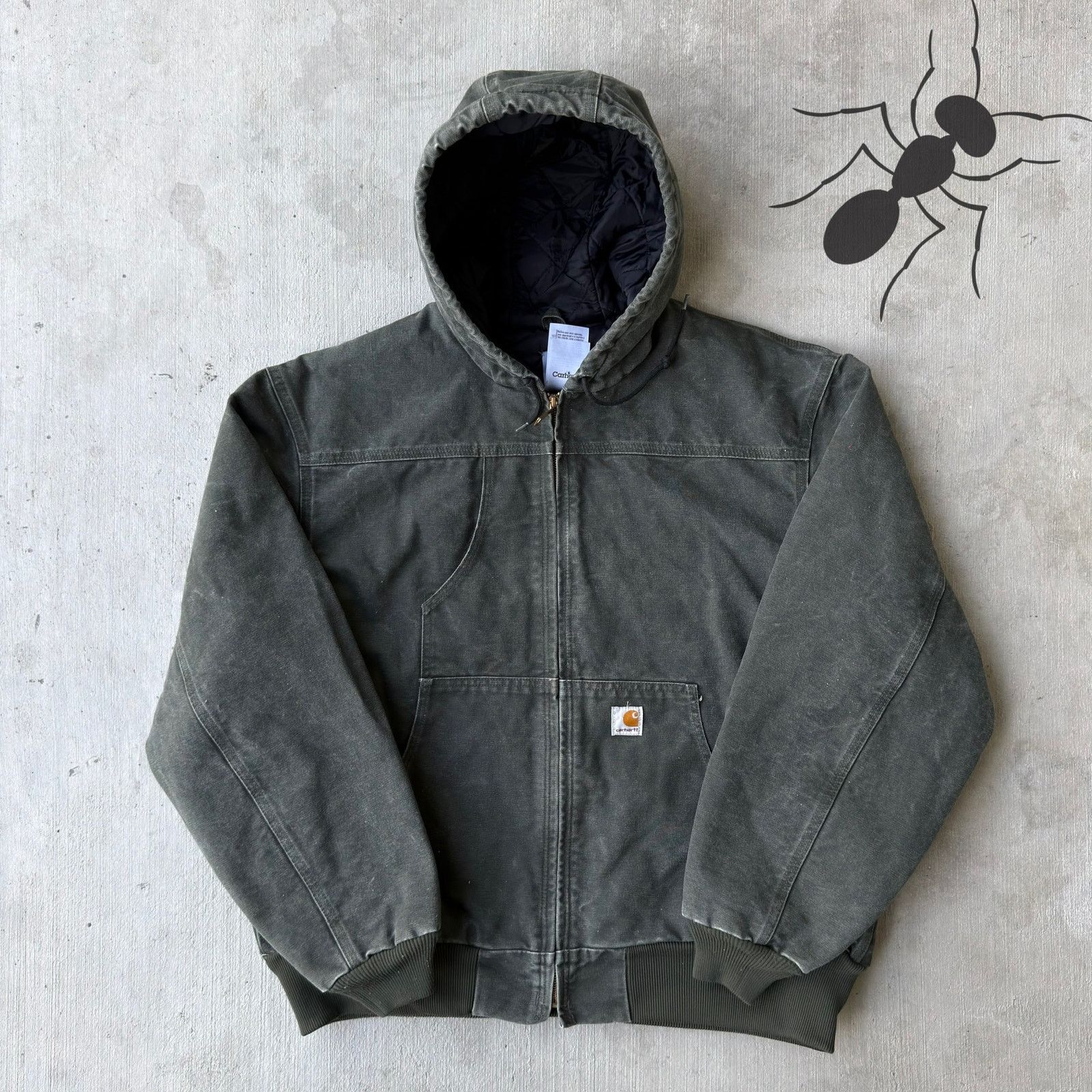 Carhartt × Vintage Carhartt J244 MOS faded green hooded work wear jacket Size US XL / EU 56 / 4 - 1 Thumbnail