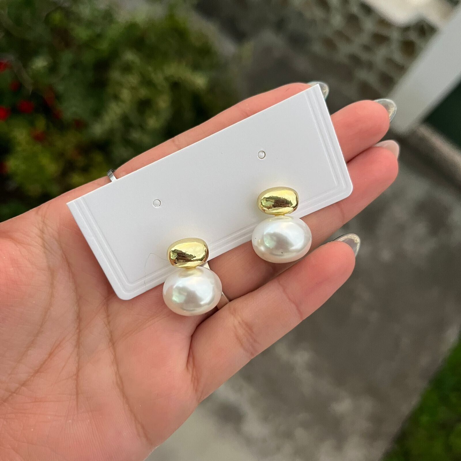 Other New Earrings Women Leaf Elegance Pearl Gold Basics Stud Jewe Size ONE SIZE - 4 Thumbnail