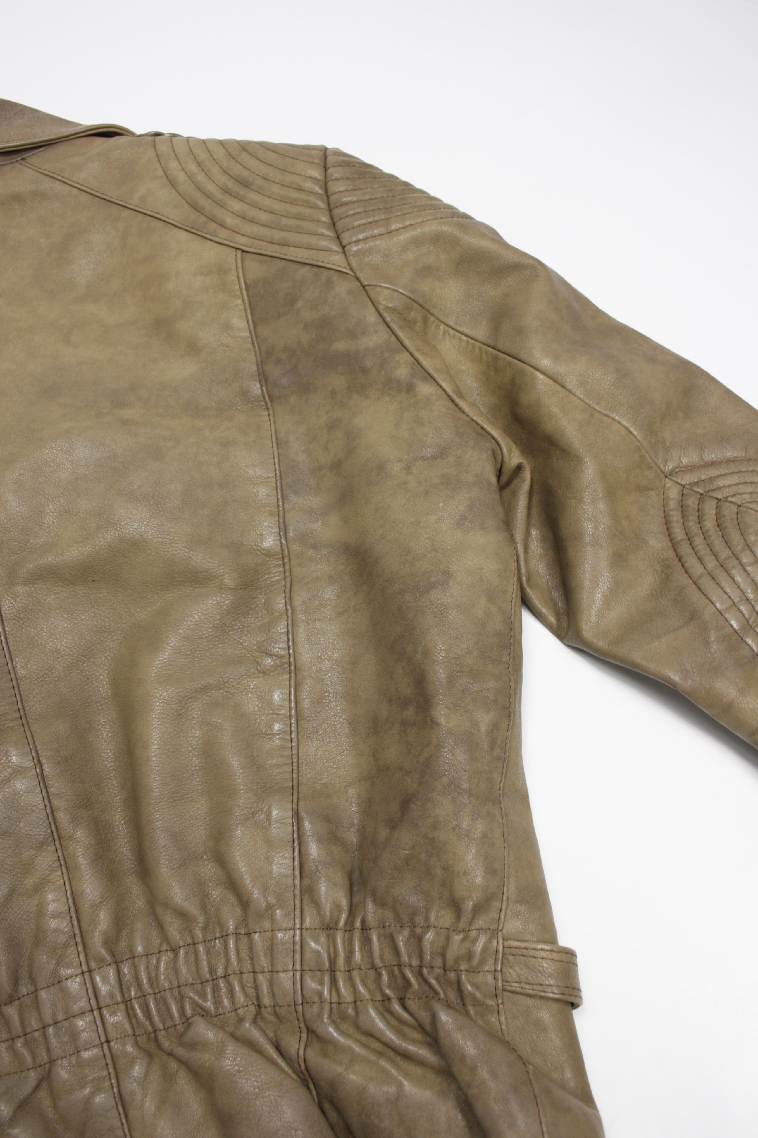 Vintage Damen 70s-80s Vintage Asymmetrical Leather Biker Jacket Size XL / US 12-14 / IT 48-50 - 6 Thumbnail