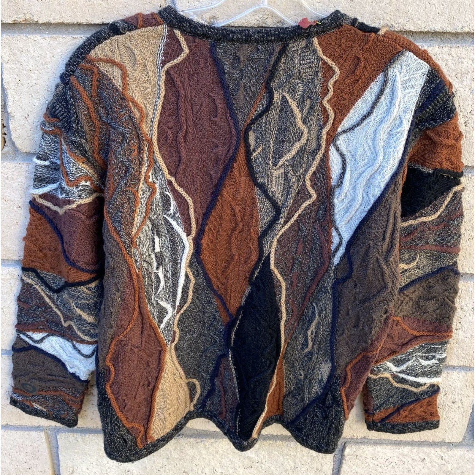 Vintage VINTAGE Aklända Australian Made Pure Wool Textured 3D Knit Cardigan Sweater L 90s Y2K Size L / US 10 / IT 46 - 3 Thumbnail