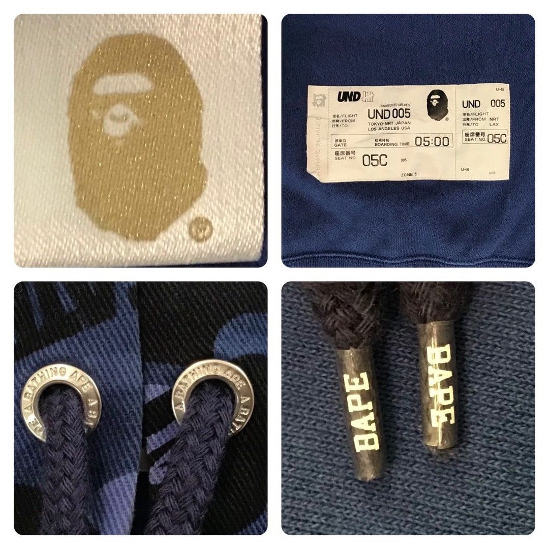 Bape × Undefeated BAPE × Undefeated zip hoodie blue camo a bathing ape Size US L / EU 52-54 / 3 - 10 Thumbnail