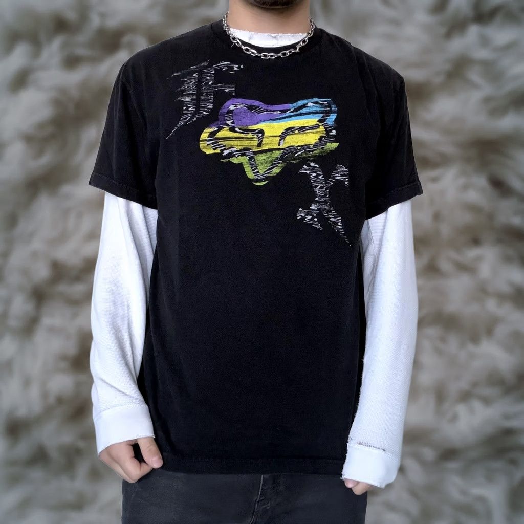 Fox Racing Fox Racing Shirt Mens Large Black Logo Motocross Y2K 2000s Graphic Tee Top Size US L / EU 52-54 / 3 - 1 Thumbnail