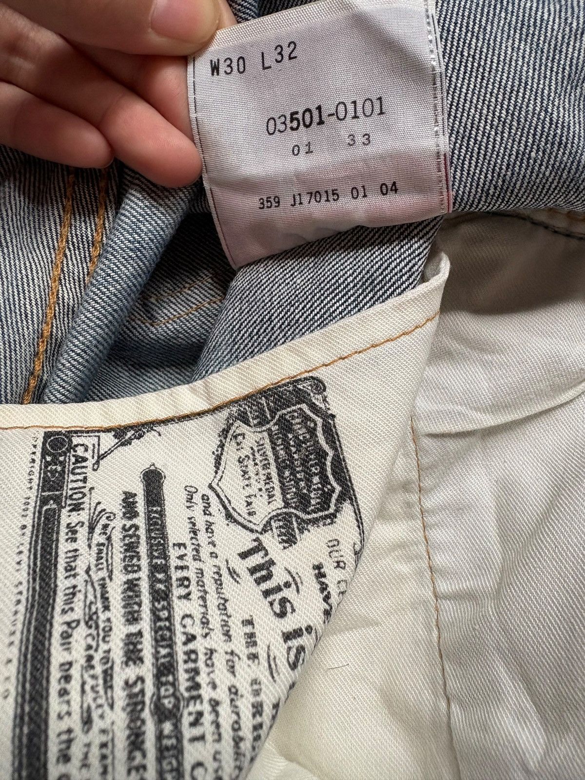 Levi's Vintage 90s Levis 501 Mud Wash Distressed Loose Jeans Size US 30 / EU 46 - 10 Thumbnail