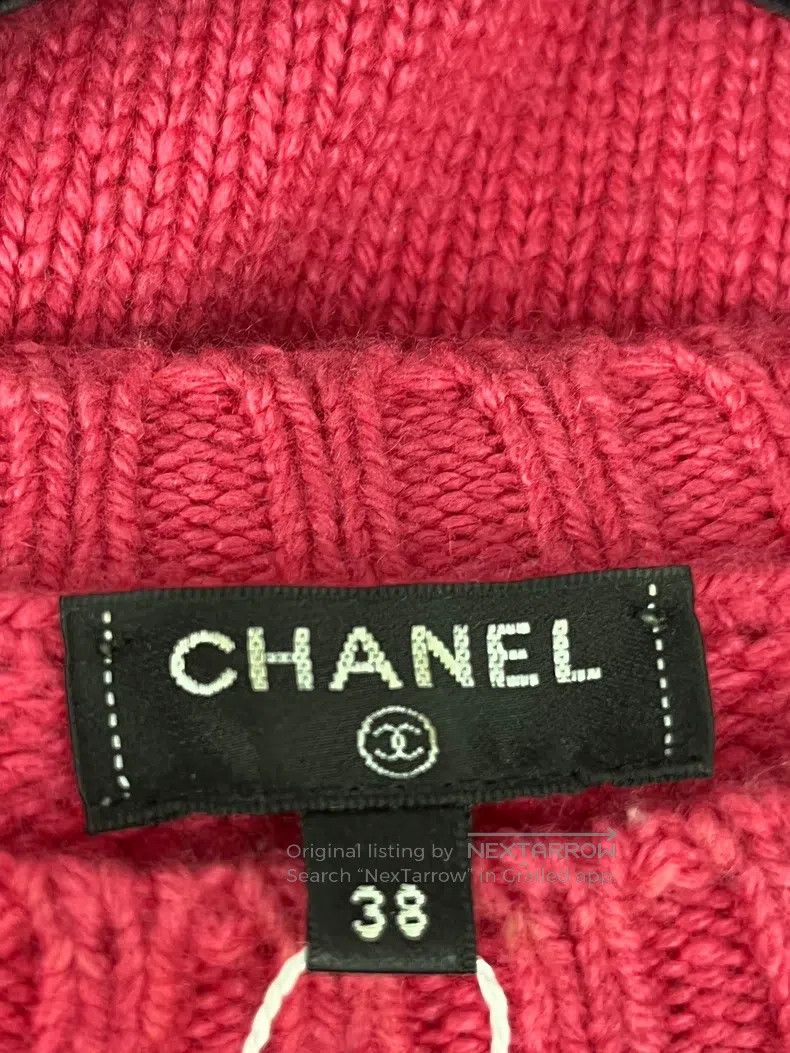 Chanel Chanel Rose-red beaded letter cashmere sweater Size XS / US 0-2 / IT 36-38 - 4 Thumbnail
