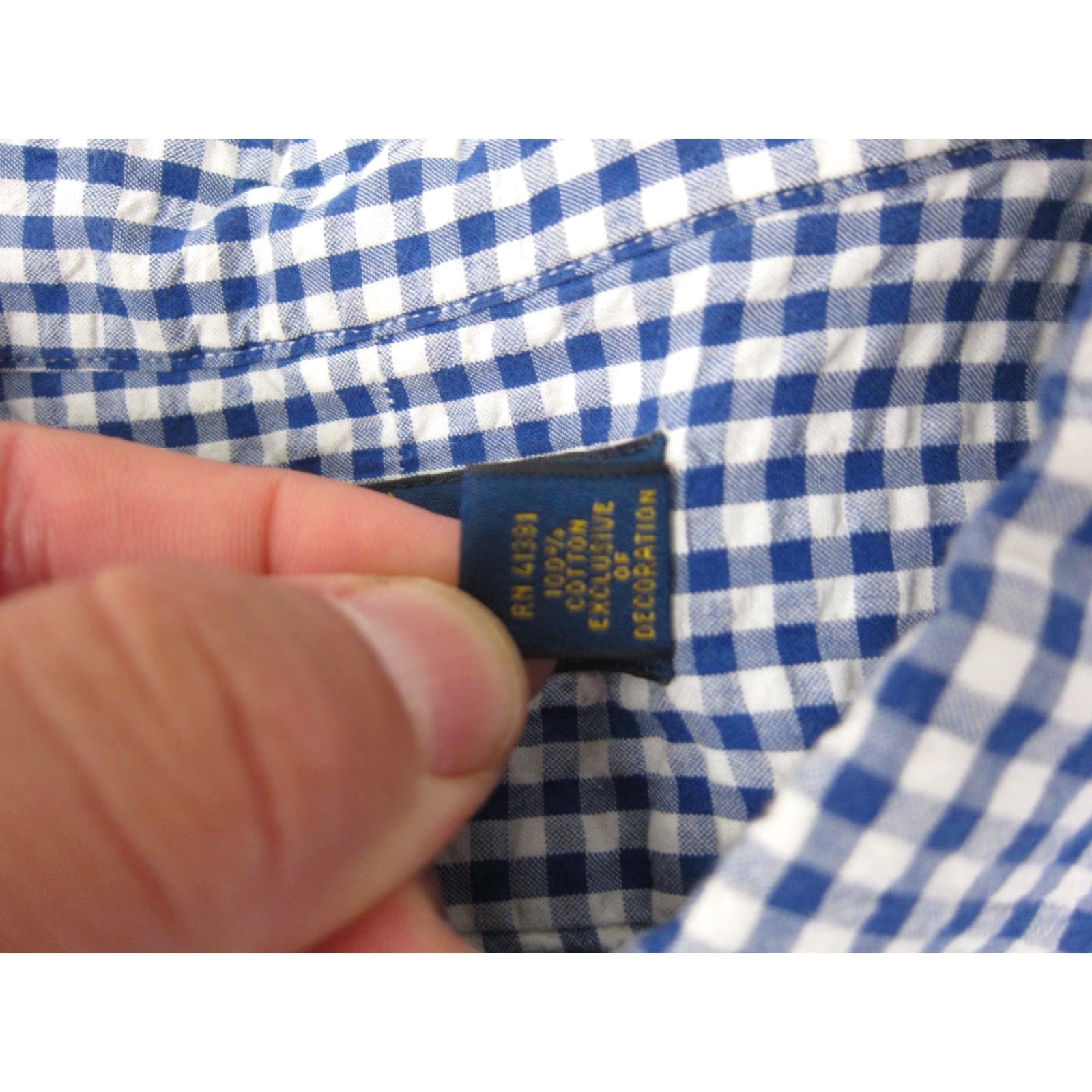 Polo Ralph Lauren Ralph Lauren Shirt XL Blue Orange Pony Check Gingham Mens Button-Up Short Sleeve Collared Polo Shirt Classic Fit Clothing Size US XL / EU 56 / 4 - 6 Thumbnail