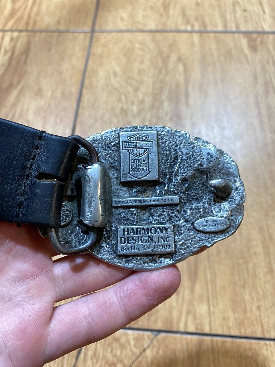 Harley Davidson Vintage Harley Davidson studded leather belt Size ONE SIZE - 3 Thumbnail