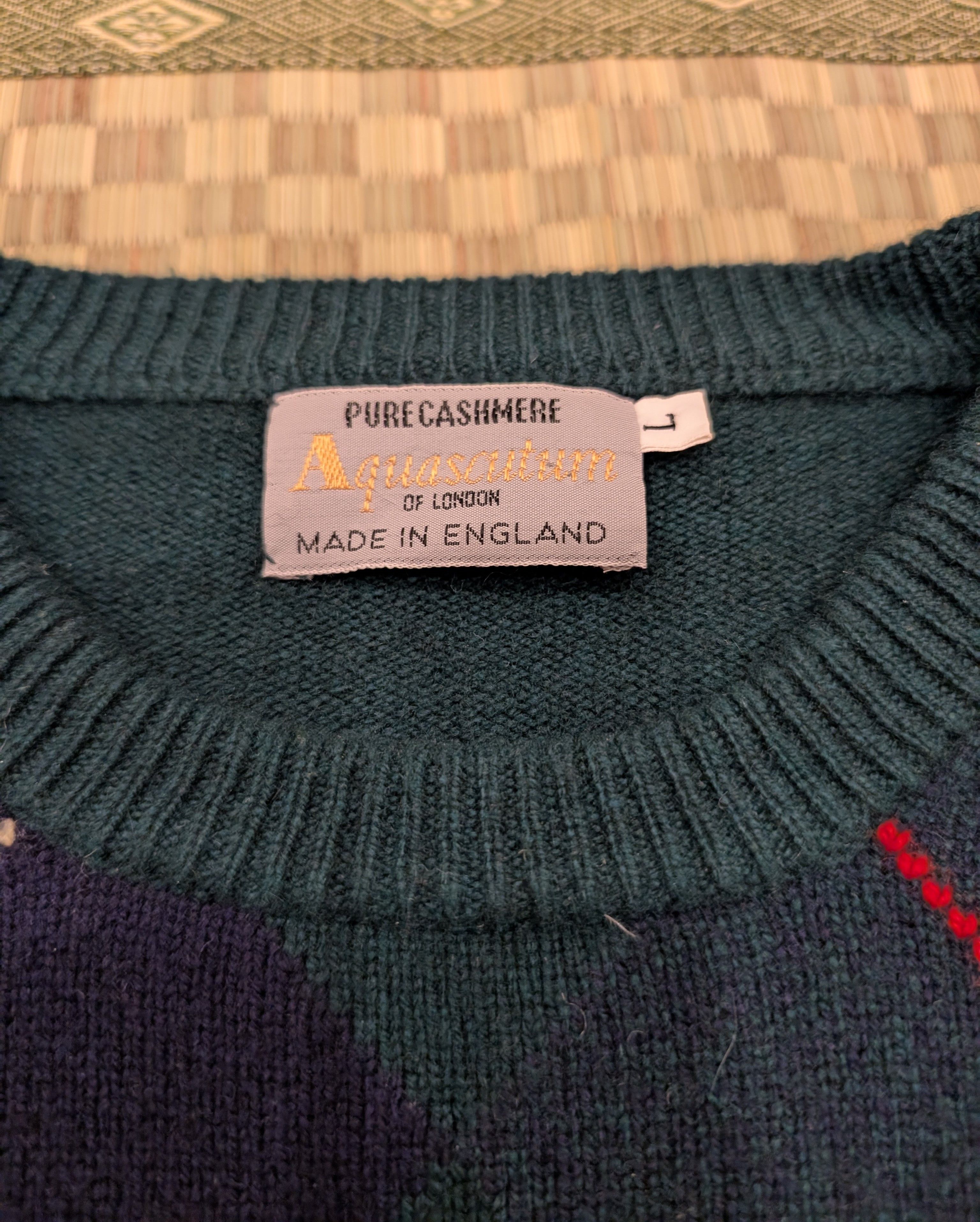 Aquascutum Vintage Aquascutum Cashmere Argyle Sweater Made in Wales Size US L / EU 52-54 / 3 - 3 Thumbnail