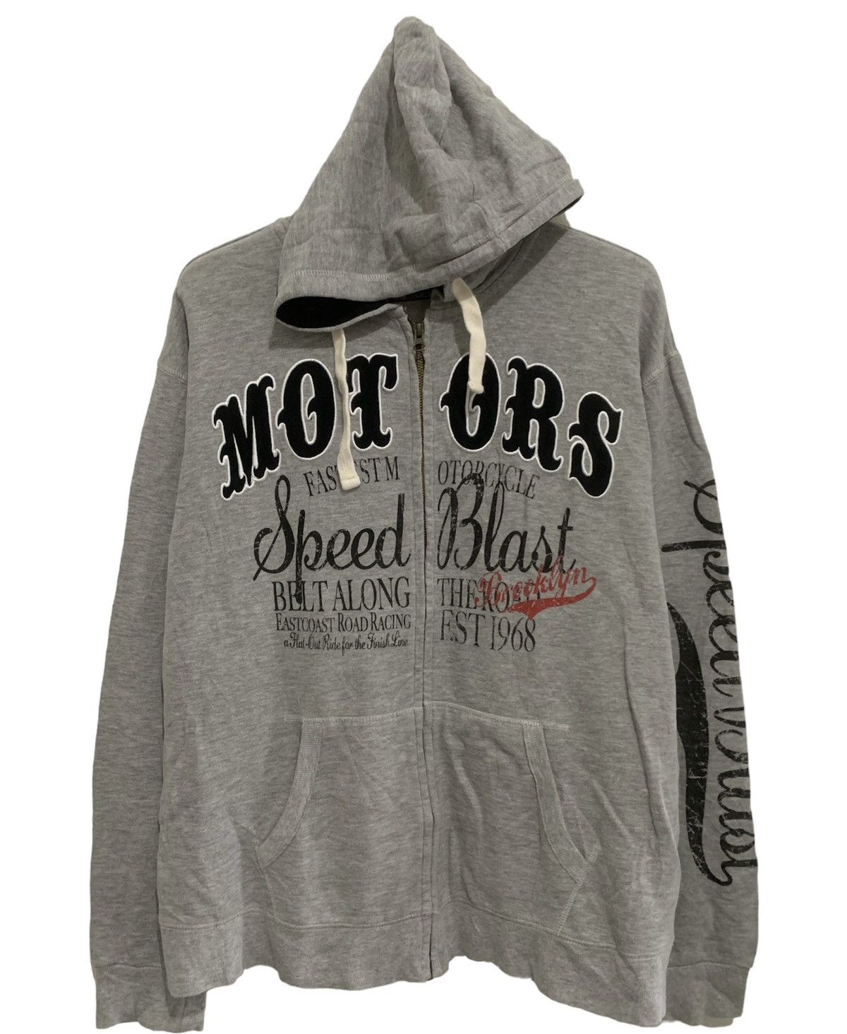 image of Archival Clothing x Le Grande Bleu L G B Motors Speed Blast Jeaning Wild Ziphoodie in Grey (Size La