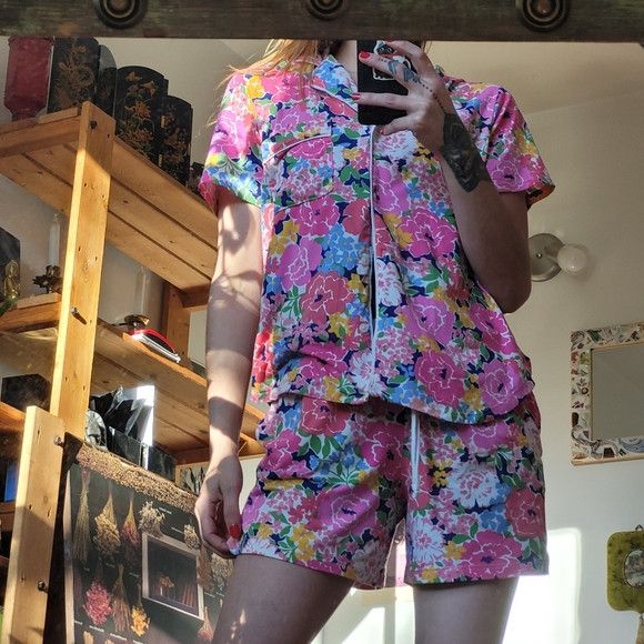 Kate Spade Kate Spade Pink/Blue BLOOMING FLORALS SHORTS Pajama Set - M Size ONE SIZE - 9 Thumbnail