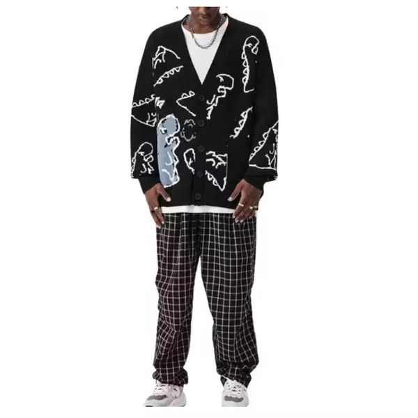 VIBE Dinosaur Graphic Knit Cardigan Sweater Size US M / EU 48-50 / 2 - 2 Thumbnail