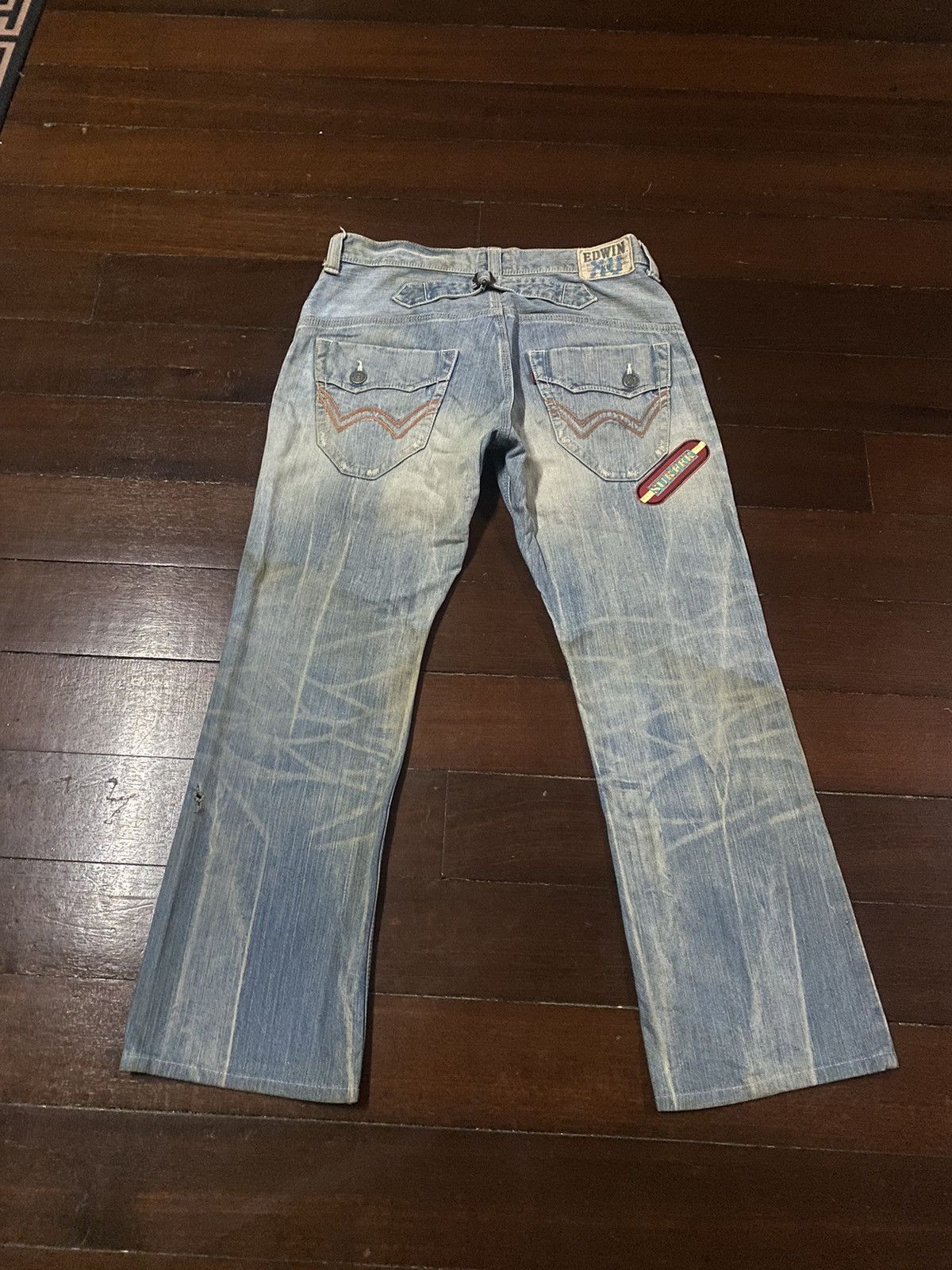 Edwin FIRE 🔥 EDWIN EXCLUSIVE VINTAGE FLARE JEANS RUSTY DISTRESSED Size US 36 / EU 52 - 13 Thumbnail