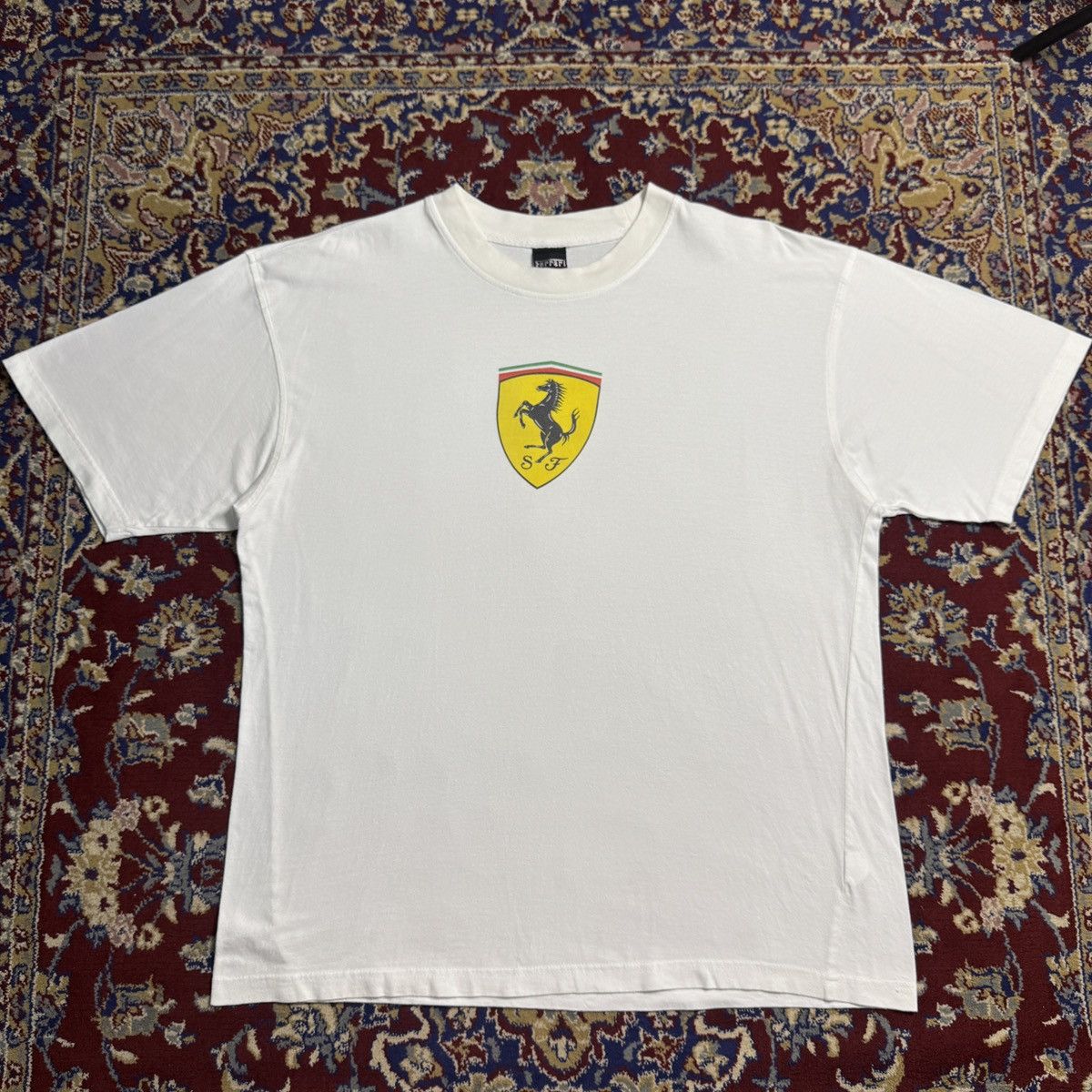 Ferrari 00s Scuderia Ferrari logo F1 racing motorsport car brand tee Size US XL / EU 56 / 4 - 5 Thumbnail