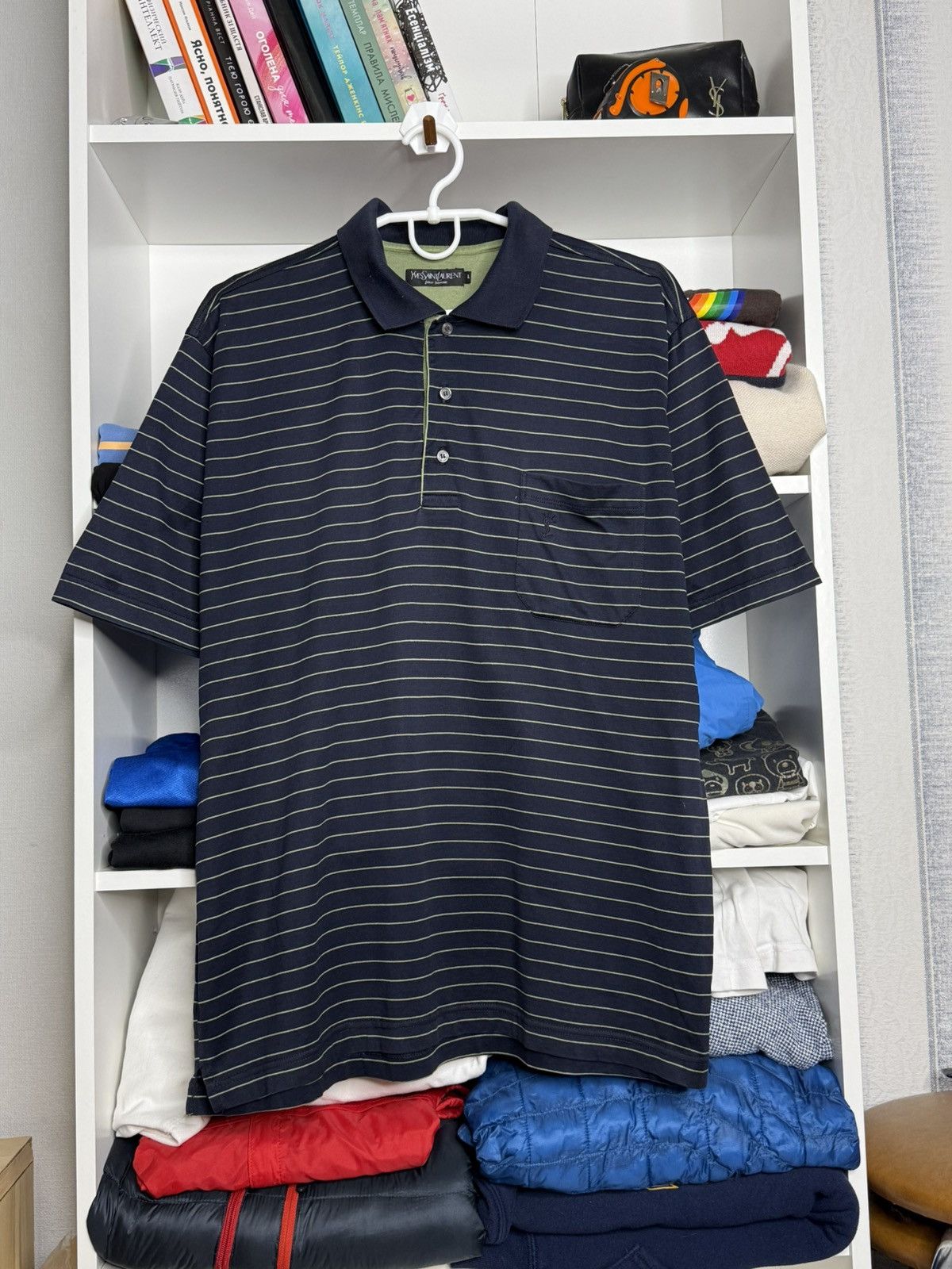 Yves Saint Laurent Vintage YSL YvesSaintLaurent Stripped Polo size l Size US L / EU 52-54 / 3 - 1 Thumbnail
