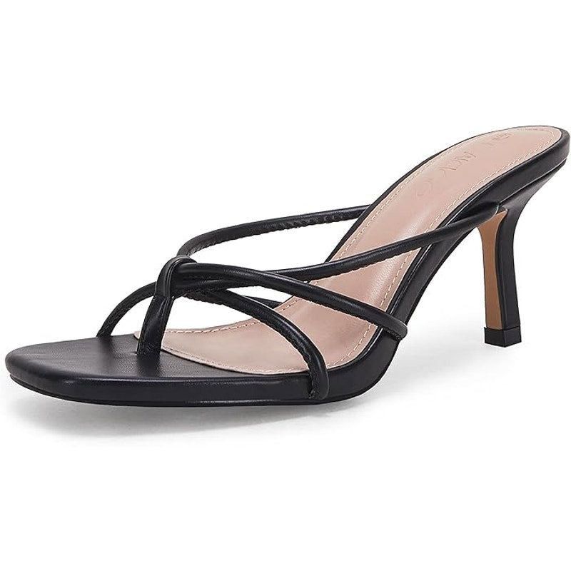 Other Laicigo Women's Size 8 Black Strappy Slide-On 3.5" Heels Size US 8 / IT 38 - 1 Thumbnail
