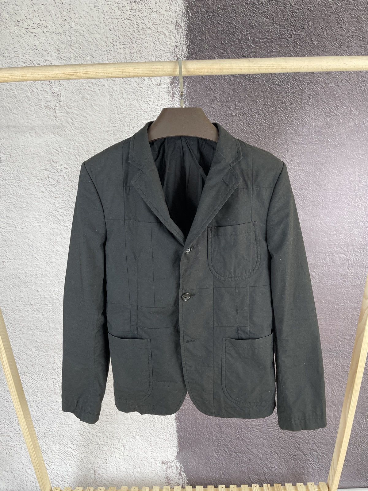 Comme des Garcons Comme des Garçons Homme 10SS black patched style blazer Size 38R - 2 Thumbnail