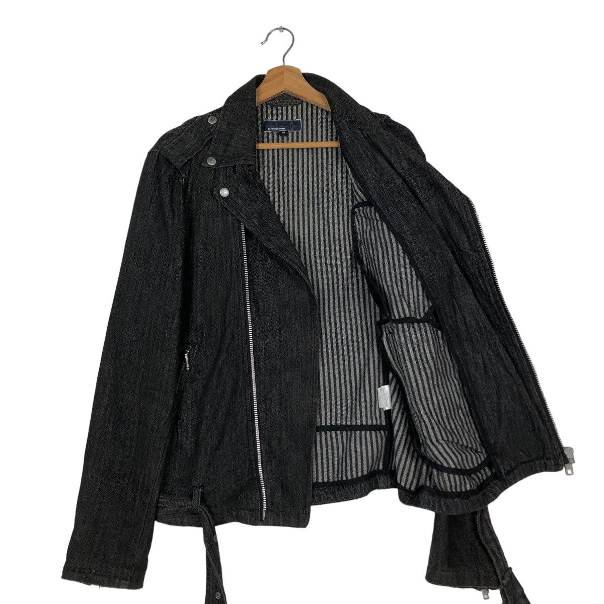 Japanese Brand Biker Jacket Bondage Double Breast Suggestion Japan Striped Size US M / EU 48-50 / 2 - 11 Thumbnail