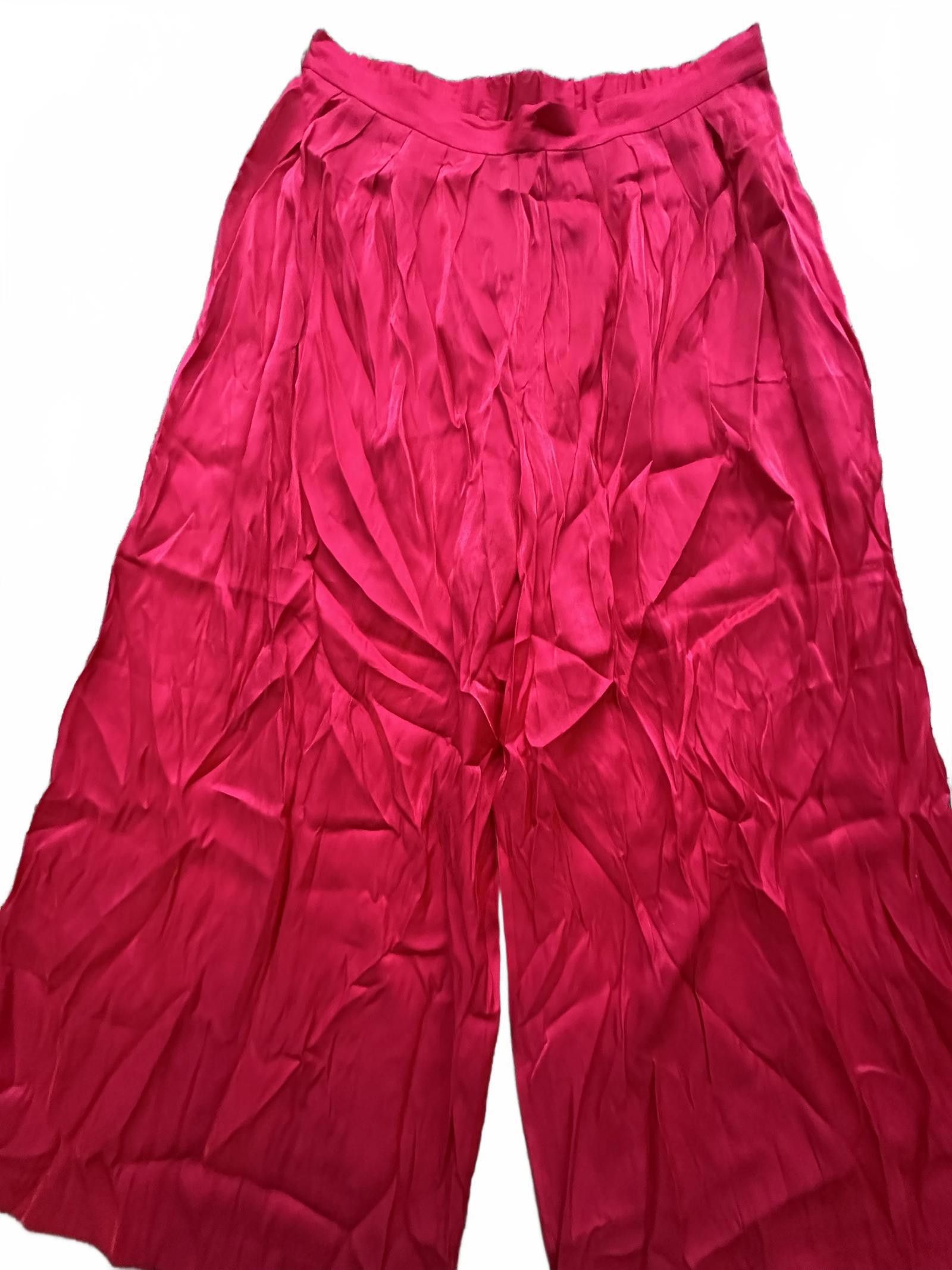Designer Elegant Pink Wide-Leg Trousers - Size XL Size 40" / US 18 - 1 Thumbnail