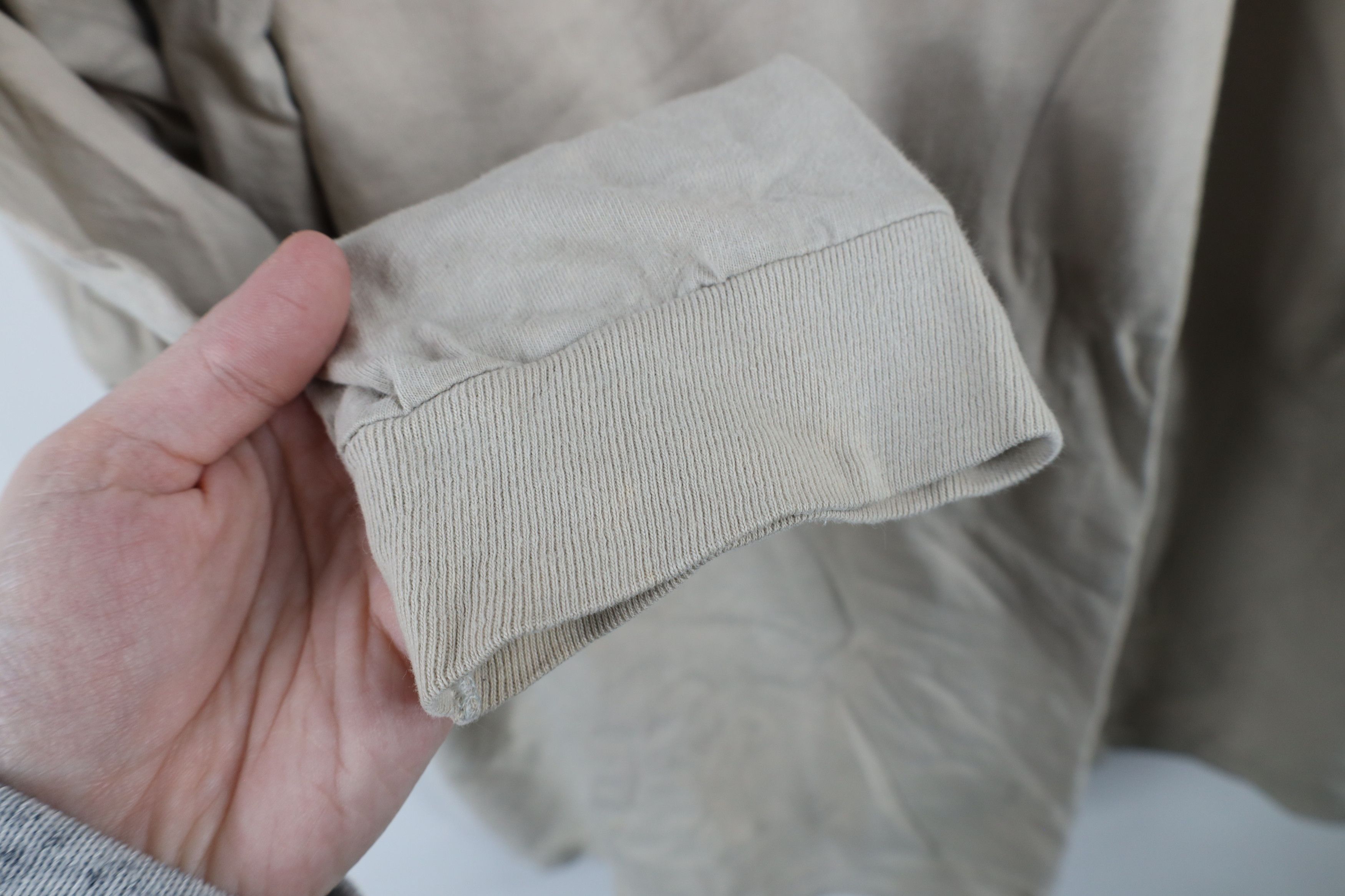 Hanes × Vintage Vintage Y2K Hanes Beefy Blank Long Sleeve T-Shirt Khaki Size US XXL / EU 58 / 5 - 6 Thumbnail