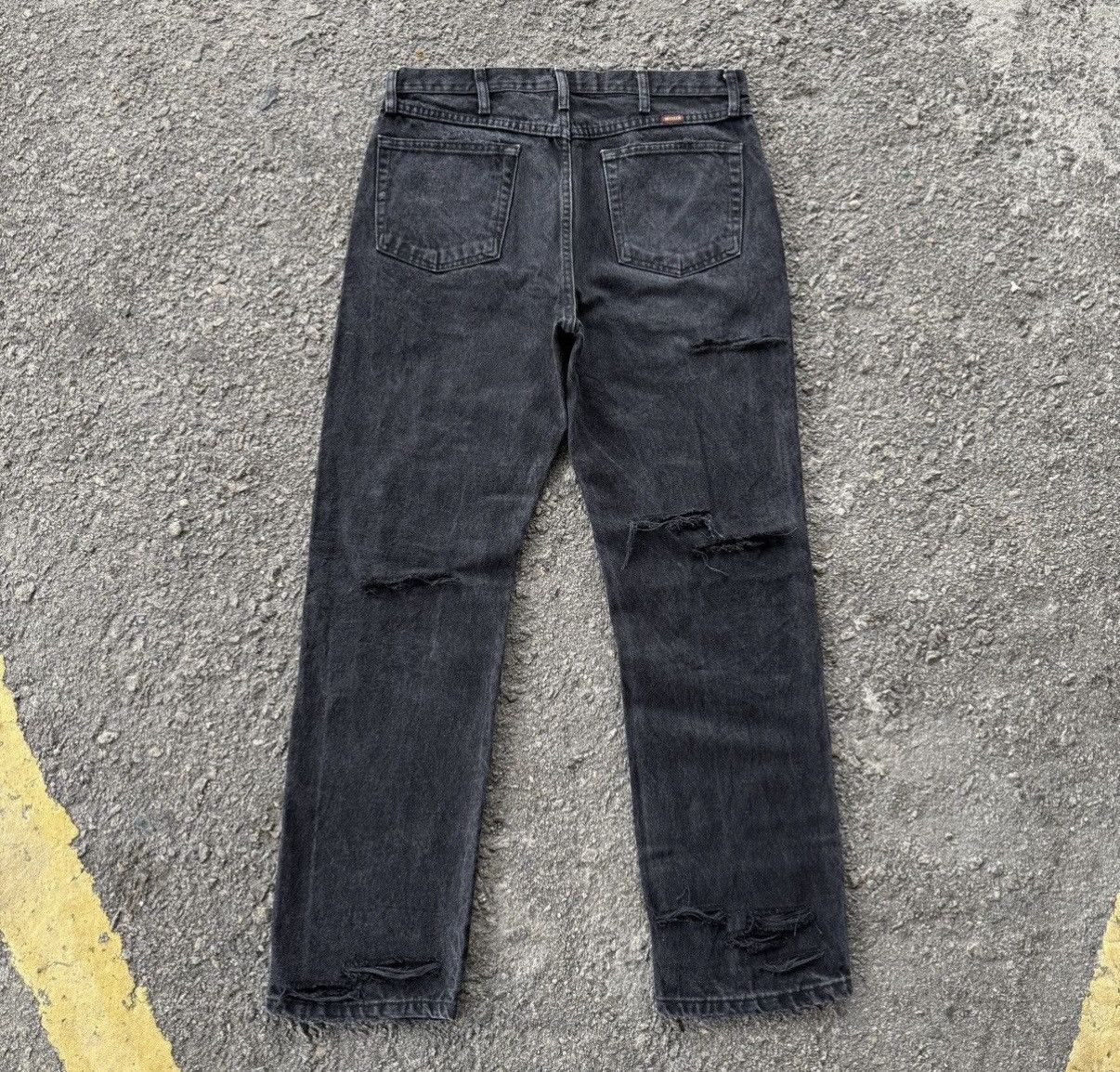 Rustler VINTAGE RUSTLER BLACK JEAN RIPPEP DENIM PANTS Size US 36 / EU 52 - 10 Thumbnail