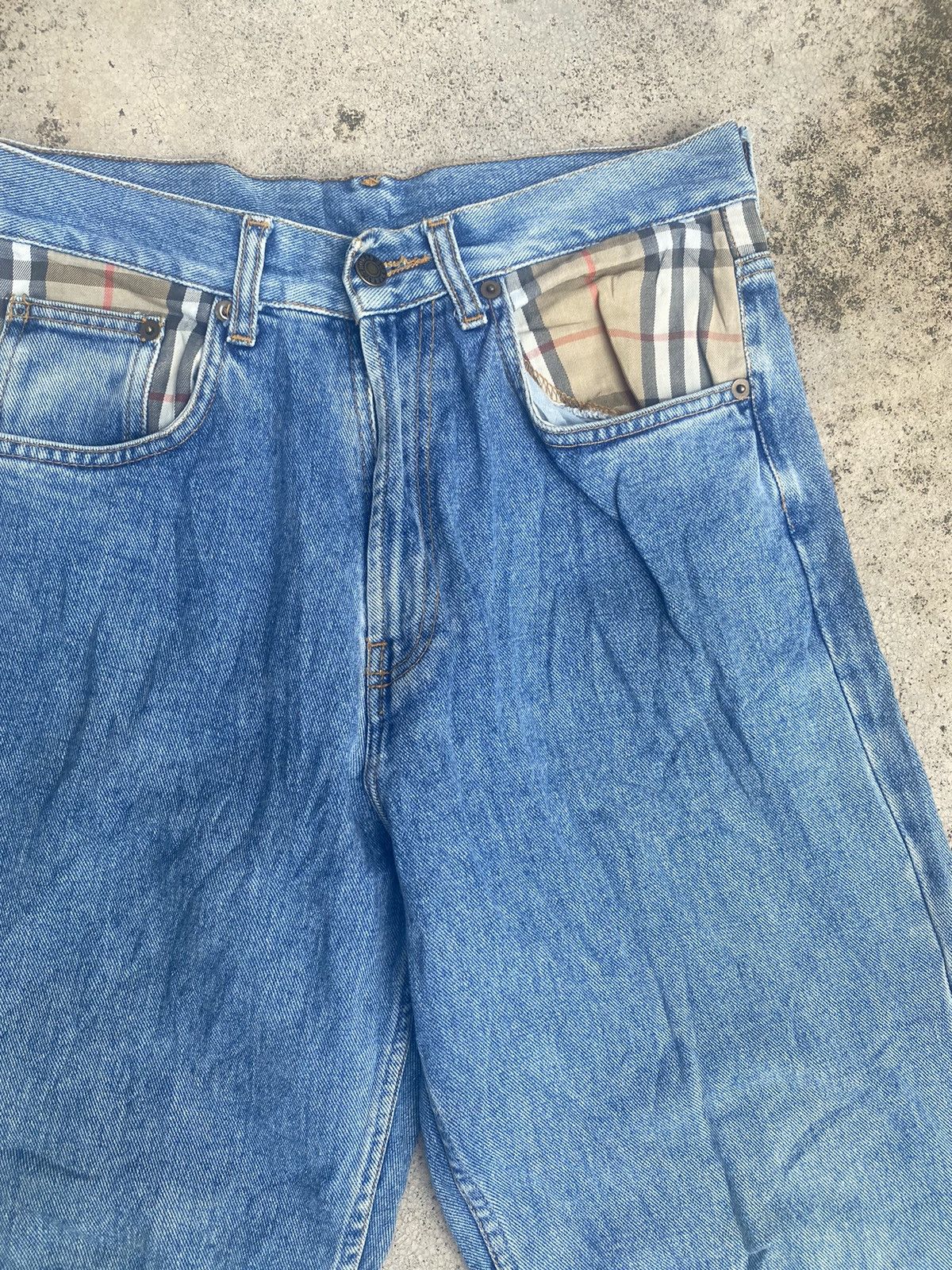 Burberry × Designer × Vintage Vintage Thomas Burberry Loose Wide Leg Jeans Size US 29 - 7 Thumbnail