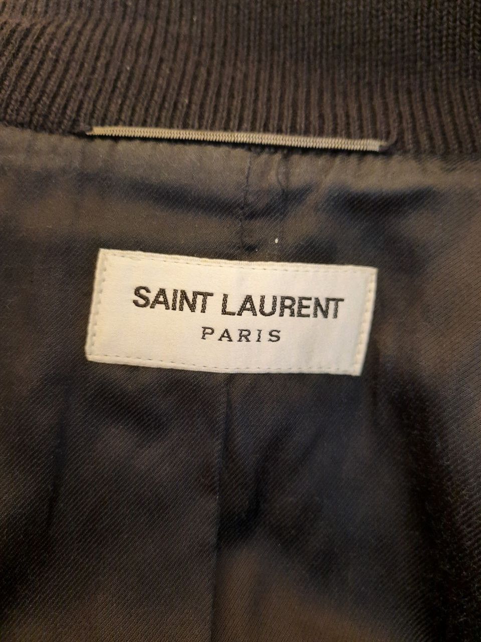 Saint Laurent Paris Leather Sleeve Teddy Bomber Jacket Size US XS / EU 42 / 0 - 3 Thumbnail