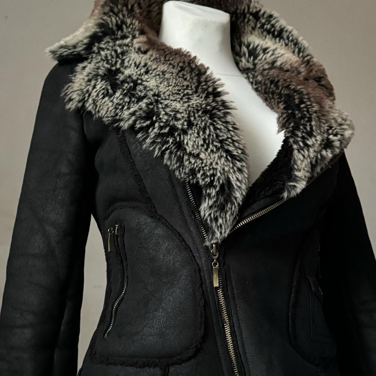 Vintage Penny Lane biker jacket with an asymmetrical zipper fur Size S / US 4 / IT 40 - 5 Thumbnail