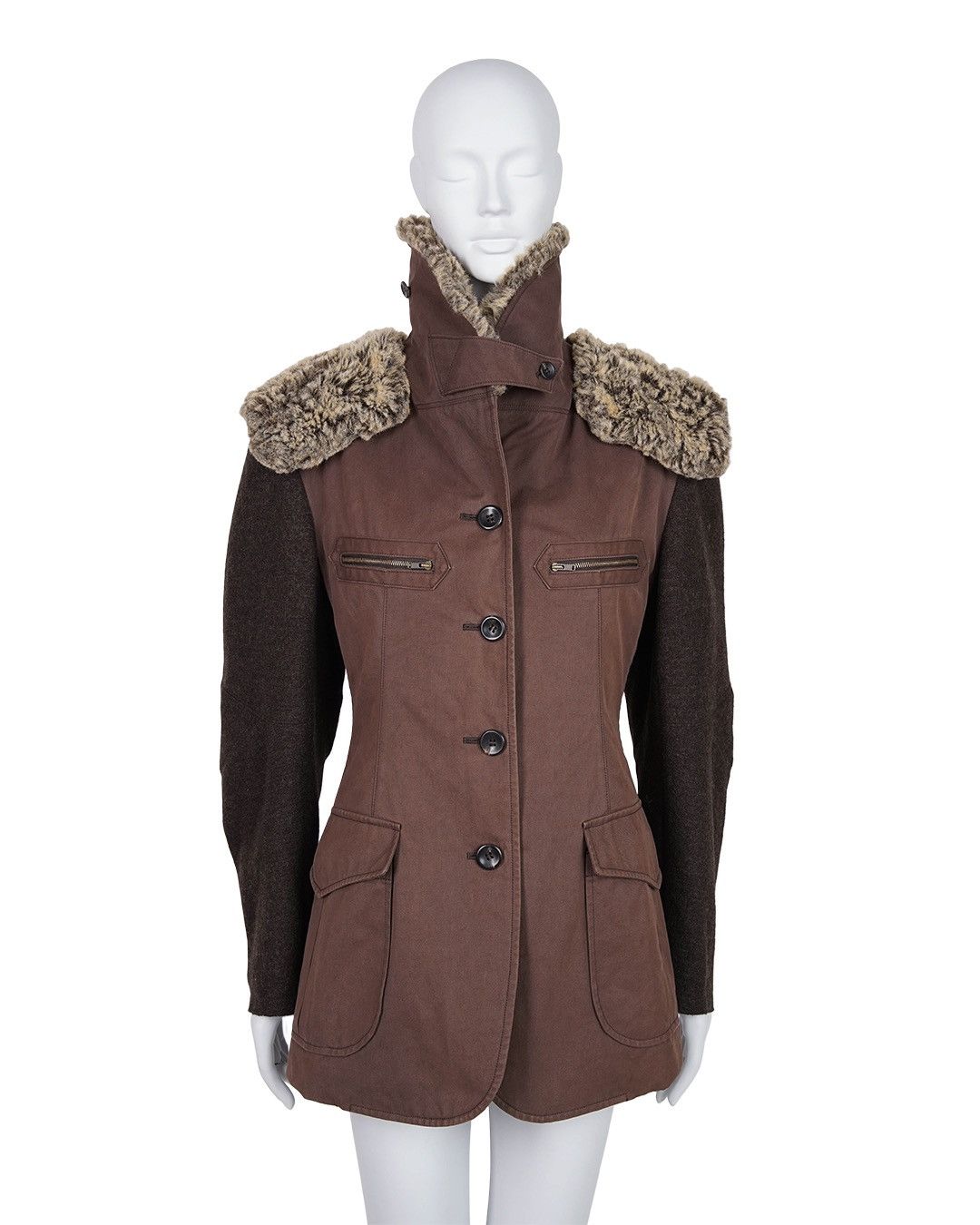 Issey Miyake Issey Miyake F/W1997 Fur Attached Jacket Size L / US 10 / IT 46 - 1 Thumbnail