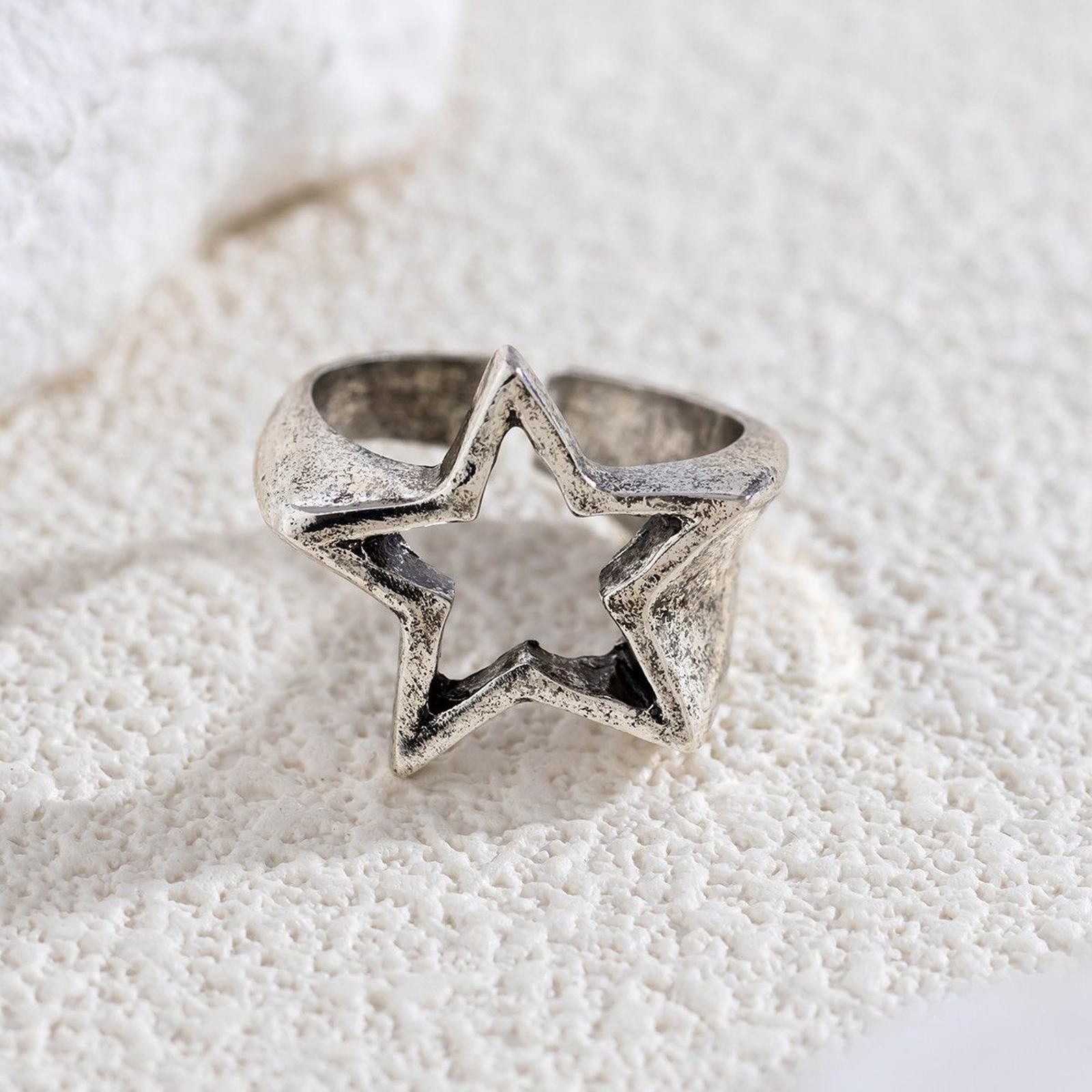 Jewelry y2k Stars Set of Rings Size ONE SIZE - 4 Thumbnail
