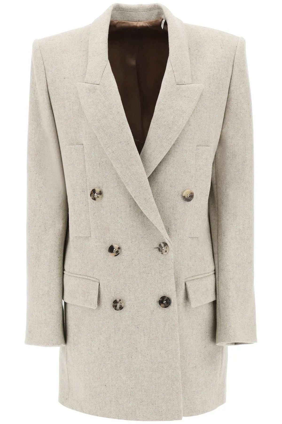 o1s22i1n1223 Floyd Wool Crepe Blazer in Beige