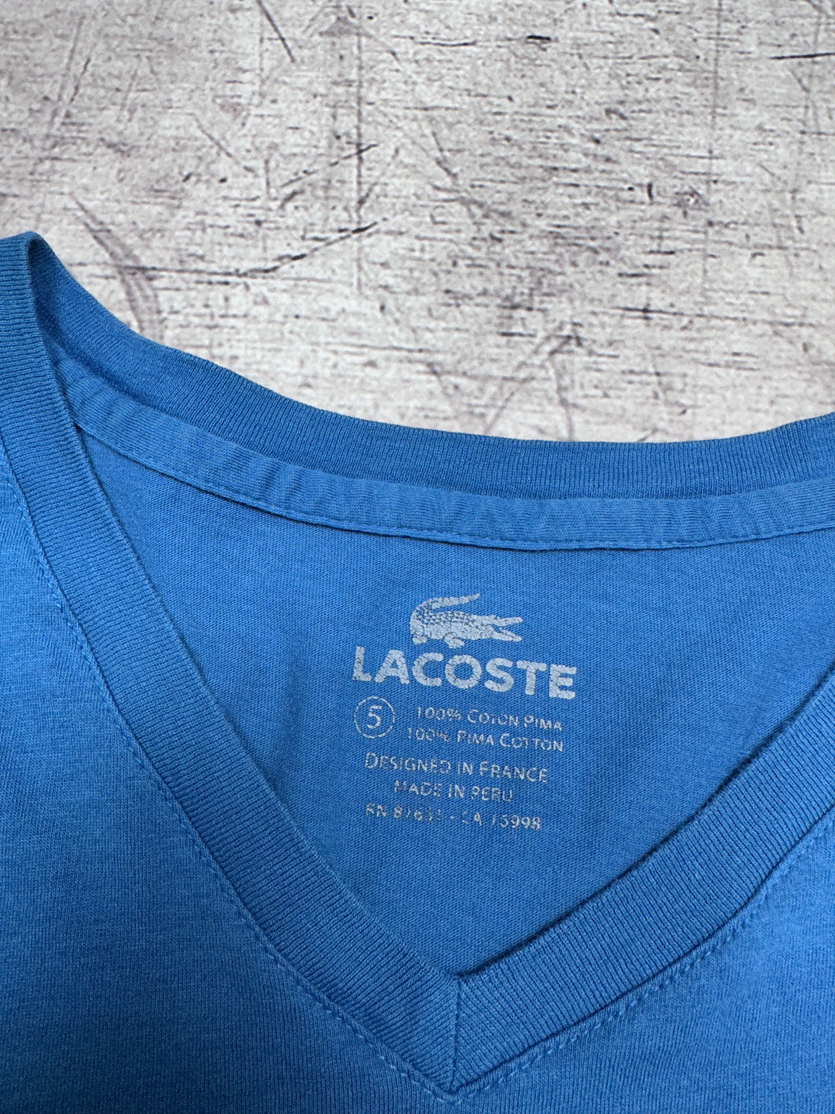 Lacoste Lacoste Mens V-Neck T-Shirt Size US L / EU 52-54 / 3 - 4 Thumbnail