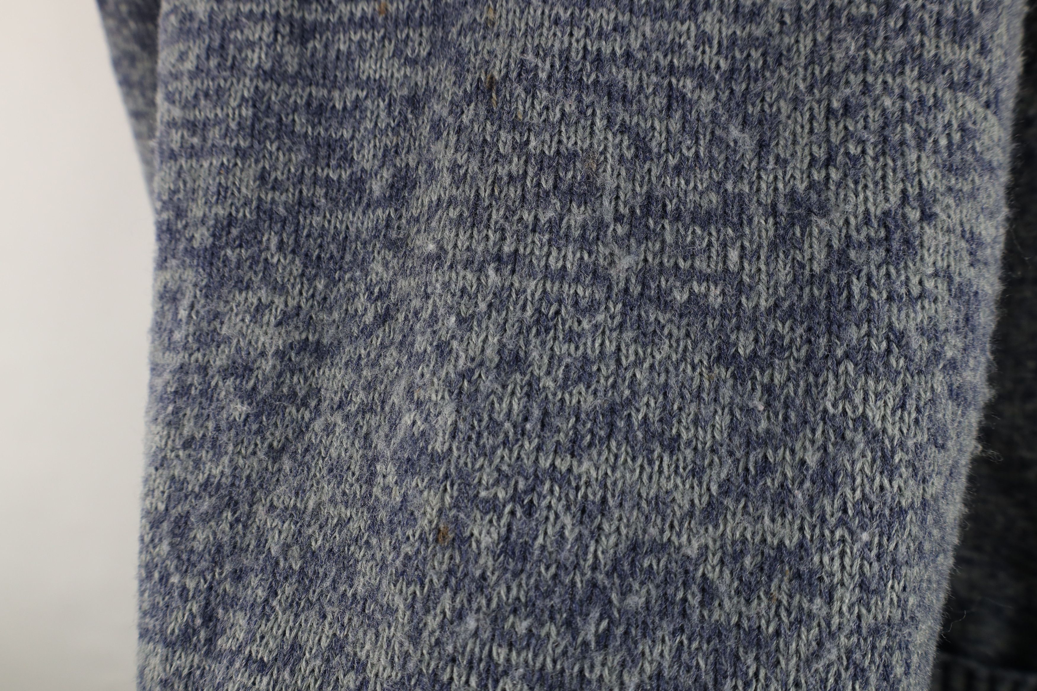 Vintage Vintage 90s Streetwear Ribbed Knit Crewneck Sweater Blue Size US XL / EU 56 / 4 - 5 Thumbnail