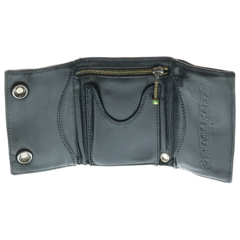Chrome Hearts Chrome Hearts 3Fold Heart Button Wallet Black Size ONE SIZE - 4 Thumbnail