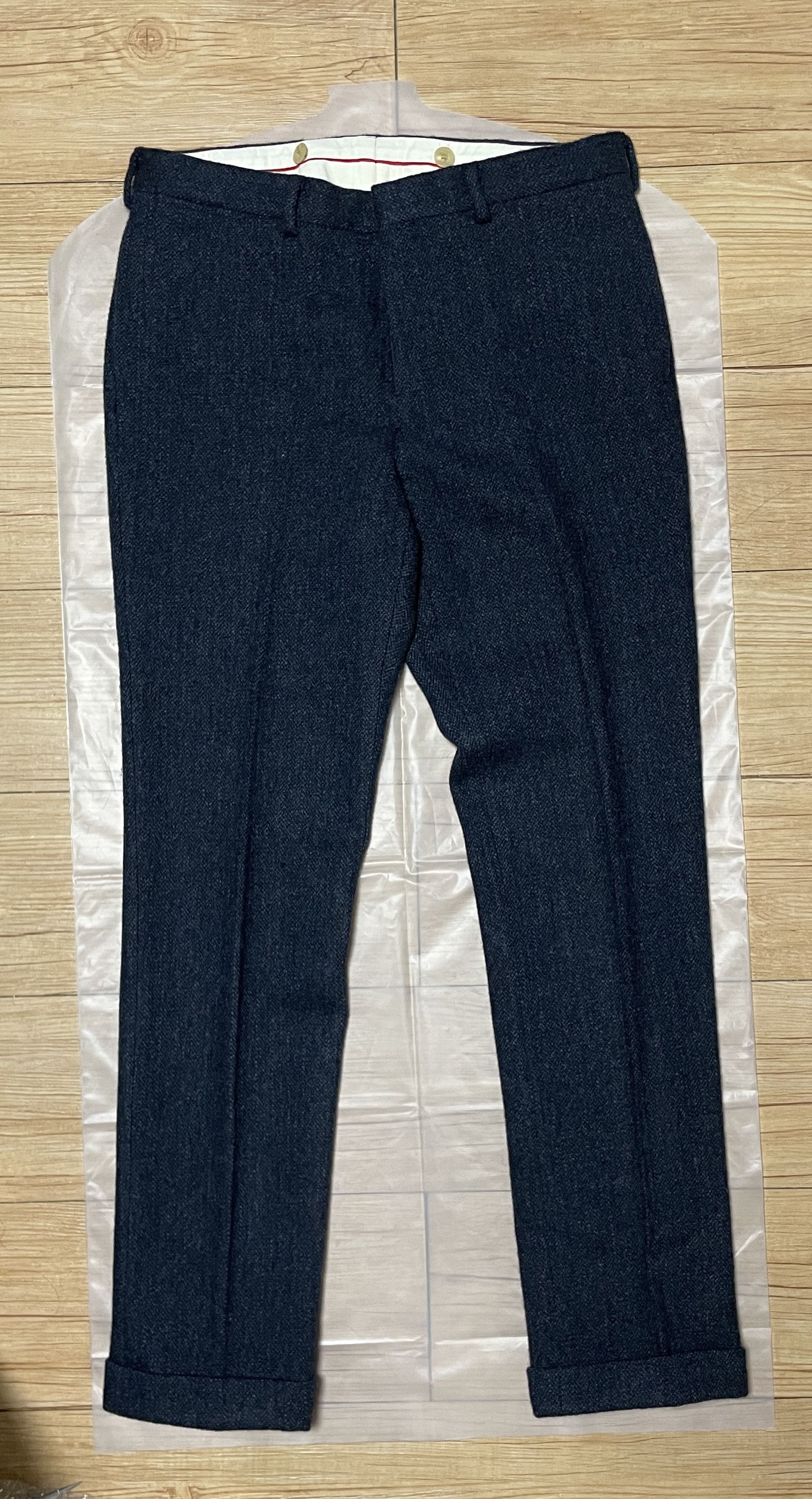 J. Press J.Press Lovat Tweed herringbone Navy 3 piece suit L-XL Size 40L - 7 Thumbnail