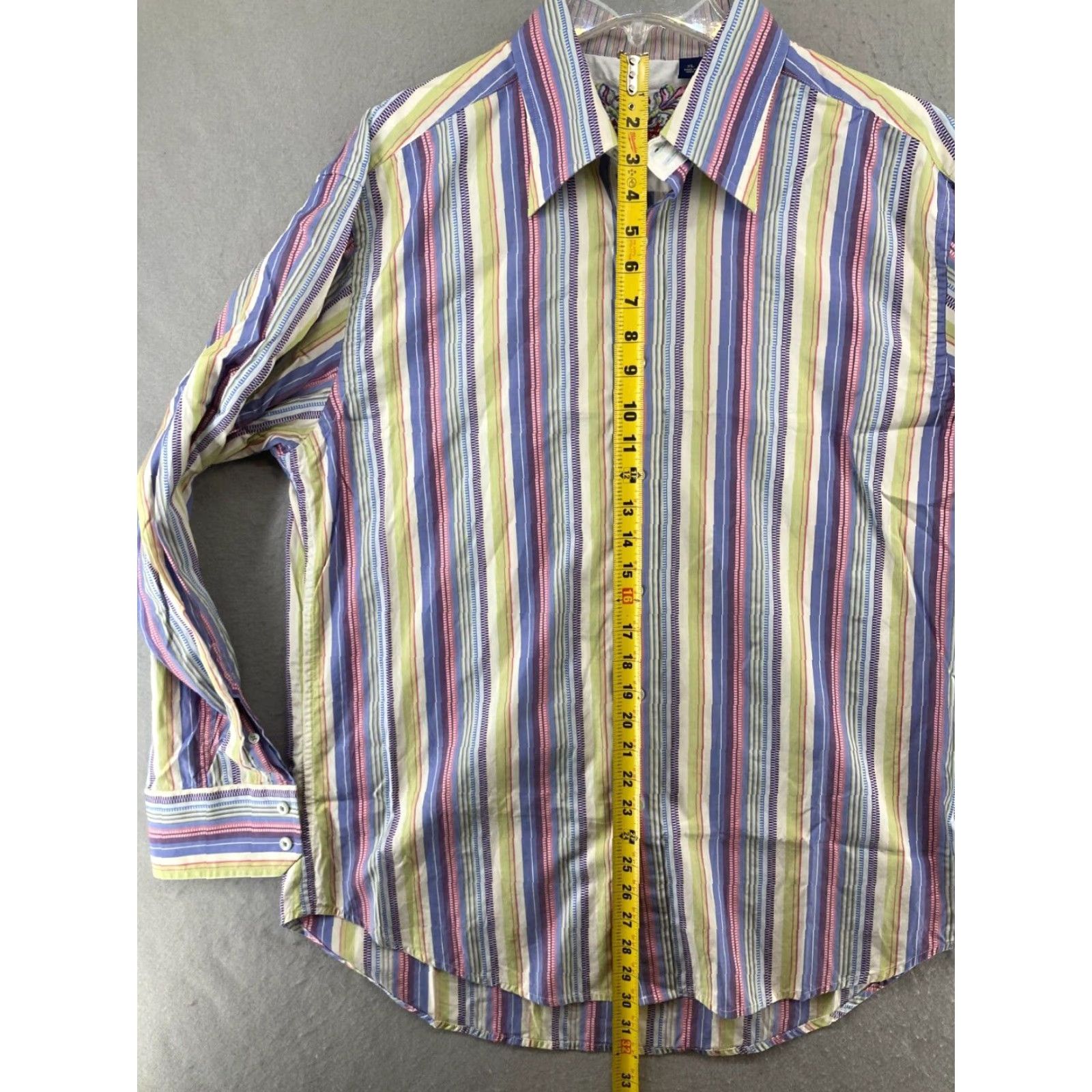 Robert Graham Robert Graham Shirt XL Multicolor Striped Western Button-Up Long Sleeve Mens Size US XL / EU 56 / 4 - 3 Thumbnail