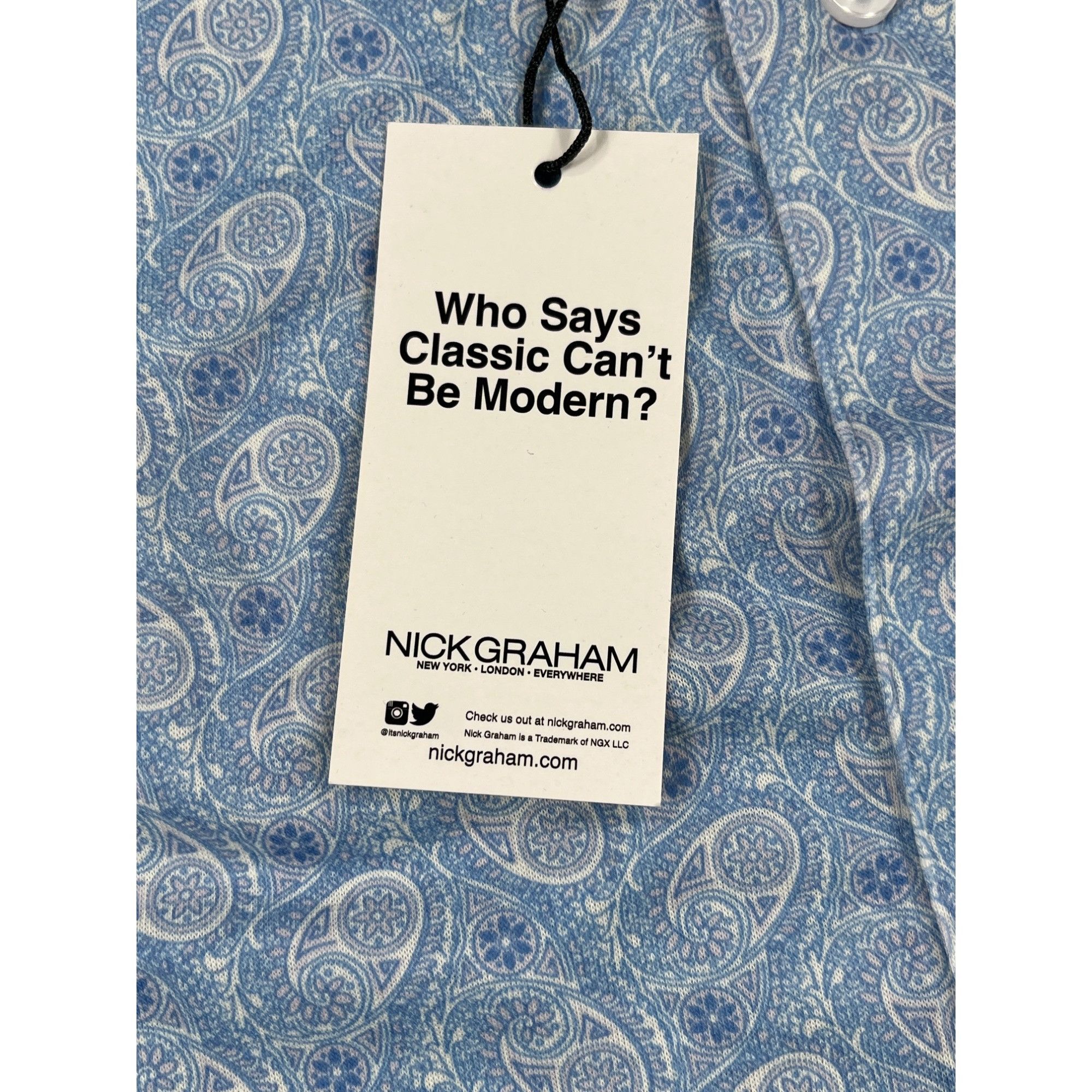 Designer Nick Graham SKU 7844 Mens Light blue Stretch Modern Fit Long Size US M / EU 48-50 / 2 - 10 Thumbnail