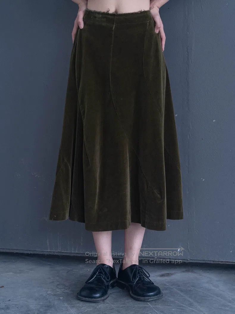 Comme des Garcons Comme Des Garcons Moss Green Velvet Skirt Size 23" - 5 Thumbnail