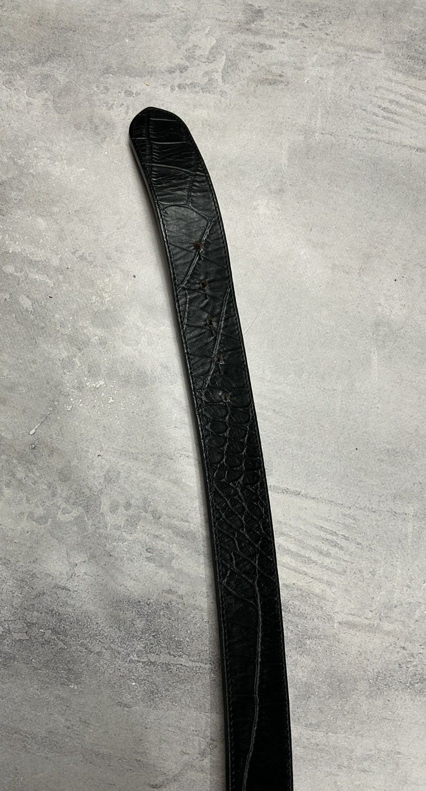 Japanese Brand Vintage Amapola Crocodile Alligator leather belt Size ONE SIZE - 9 Thumbnail