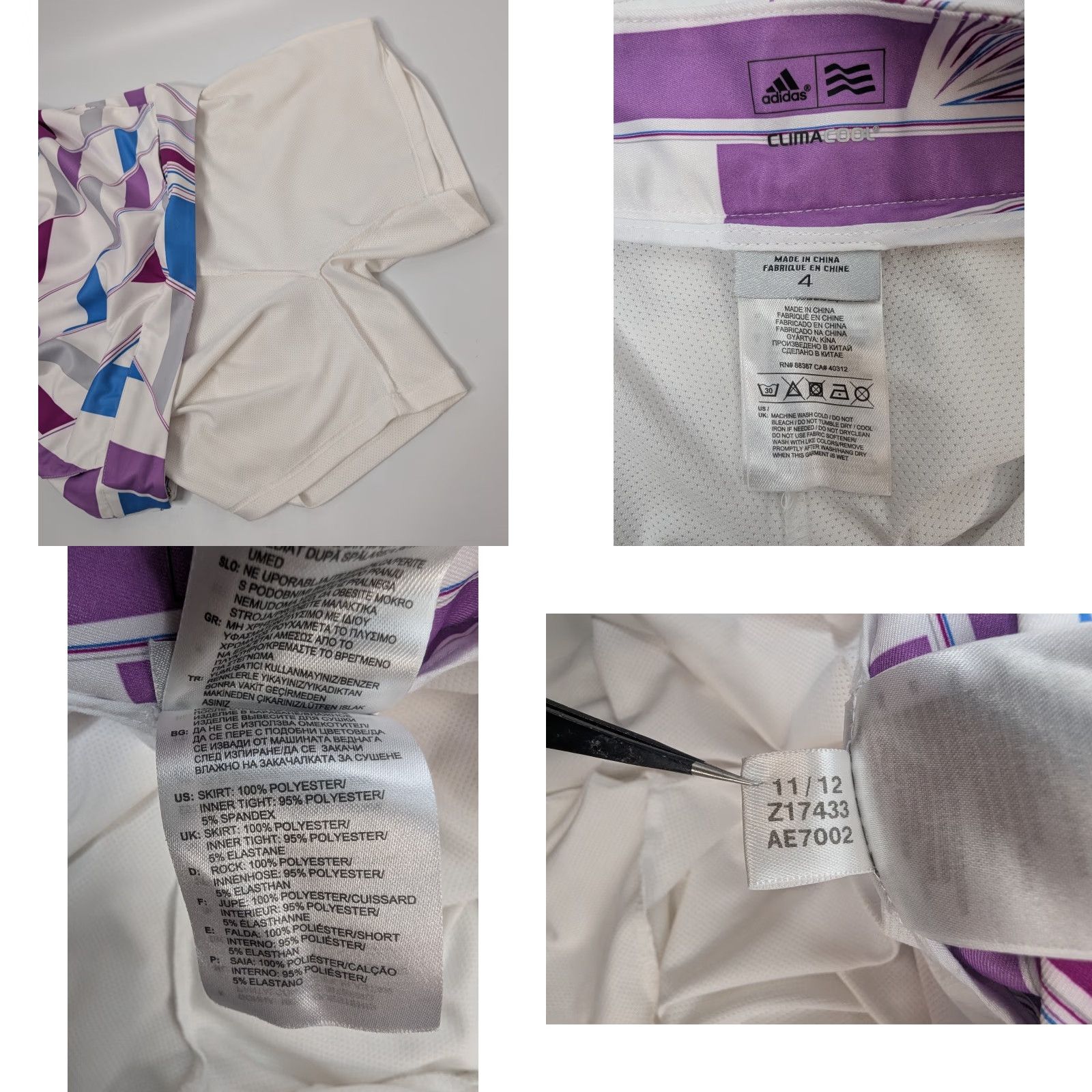 Adidas Adidas ClimaCool Golf Skort Skirt Women's Size 4 Geometric Athletic Lined Tennis HS? Size 27" / US 4 / IT 40 - 8 Thumbnail