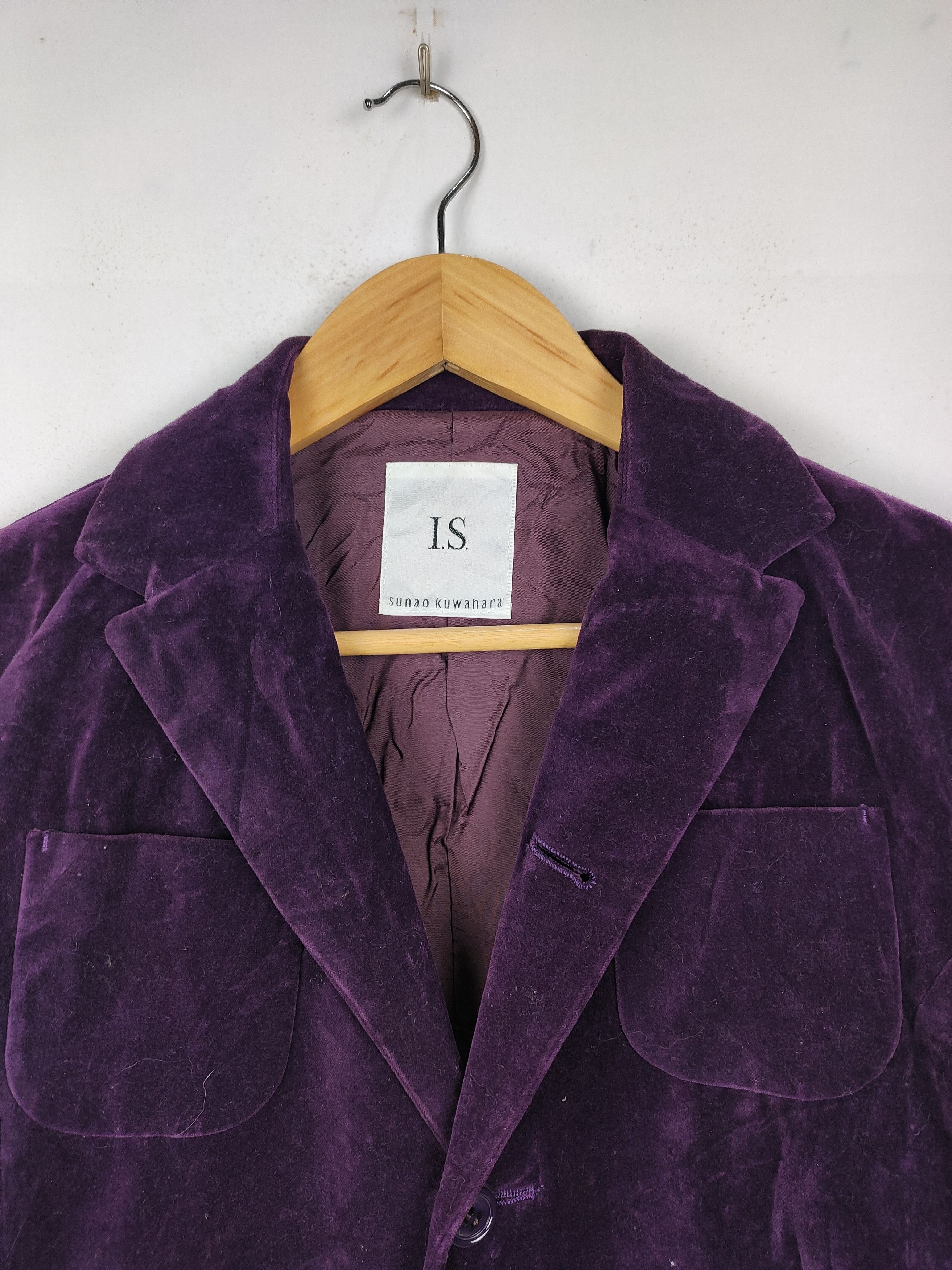 Issey Miyake Issey IS Sunao Kuwahara velvet blazer with faux fur cuff Size M / US 6-8 / IT 42-44 - 2 Thumbnail