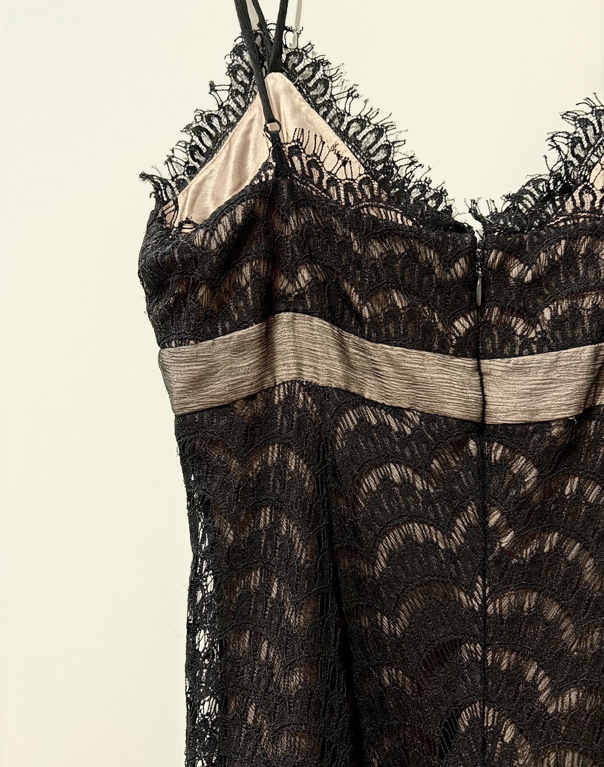 chinese dress ladies BCBGMAXAZRIA - Black Lace Drop Waist Dress main image 0