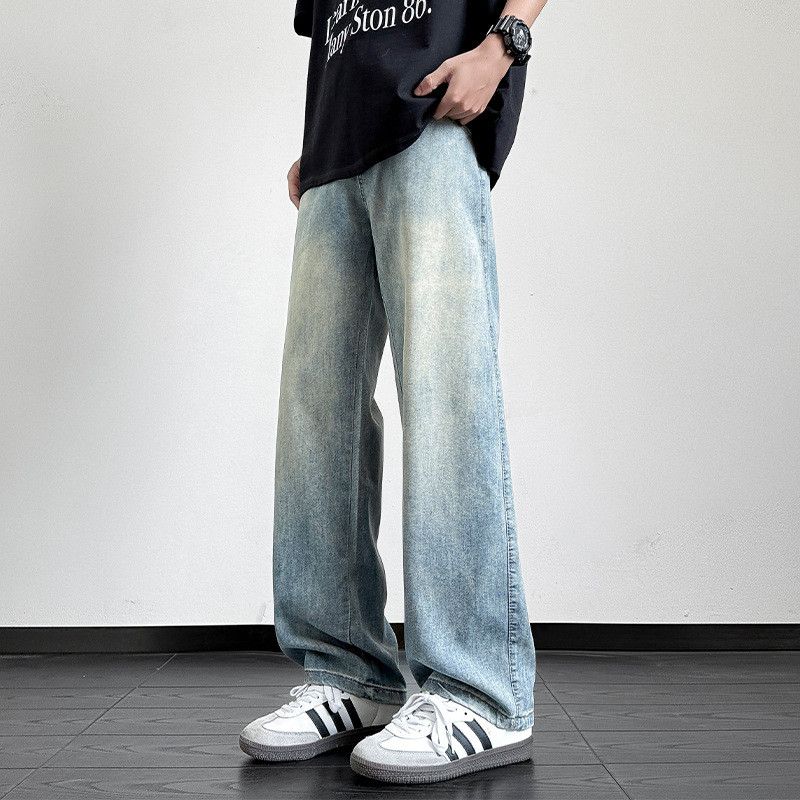 Vintage American retro men's loose straight wide-leg casual jeans Size US 32 / EU 48 - 3 Thumbnail