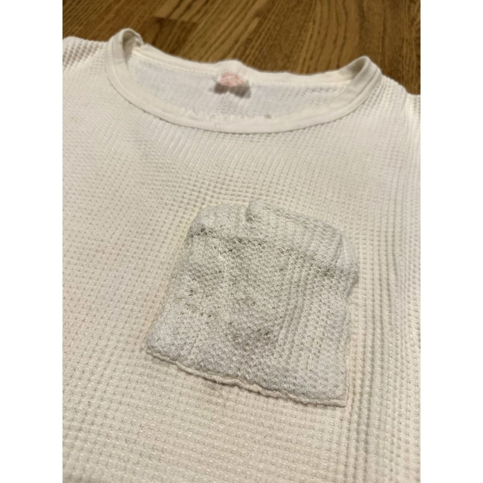 Sears VINTAGE Sears Thermal Long Sleeve Pocket Shirt Mens M White 50s 60s AS IS Flaws Size US M / EU 48-50 / 2 - 3 Thumbnail
