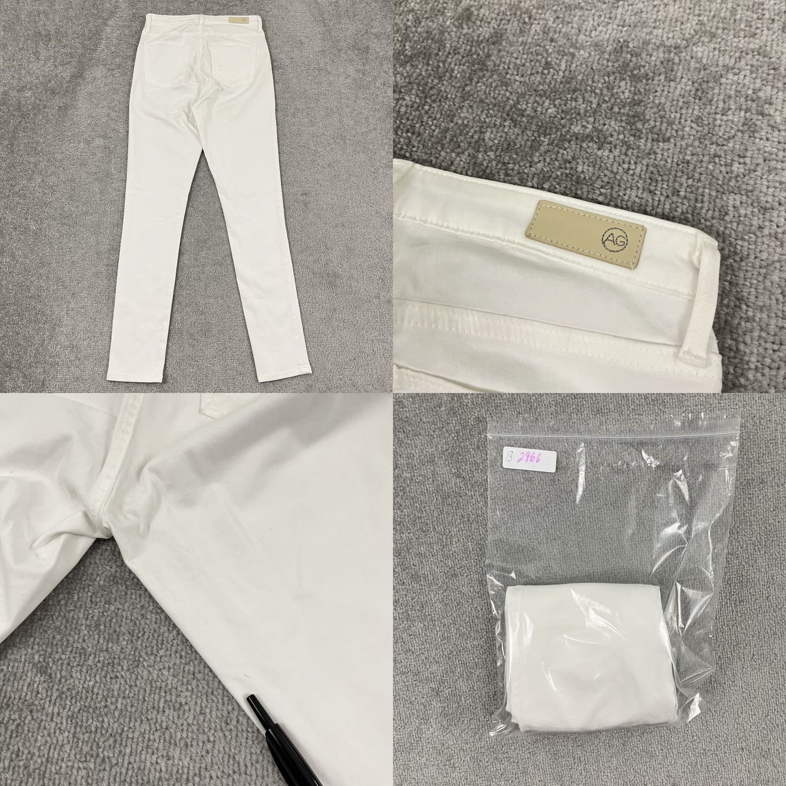 Vintage AG Adriano Goldschmied High Rise Abbey Ankle Pants Womens Sz 25 White Skinny Size 42" / US 20 - 9 Thumbnail