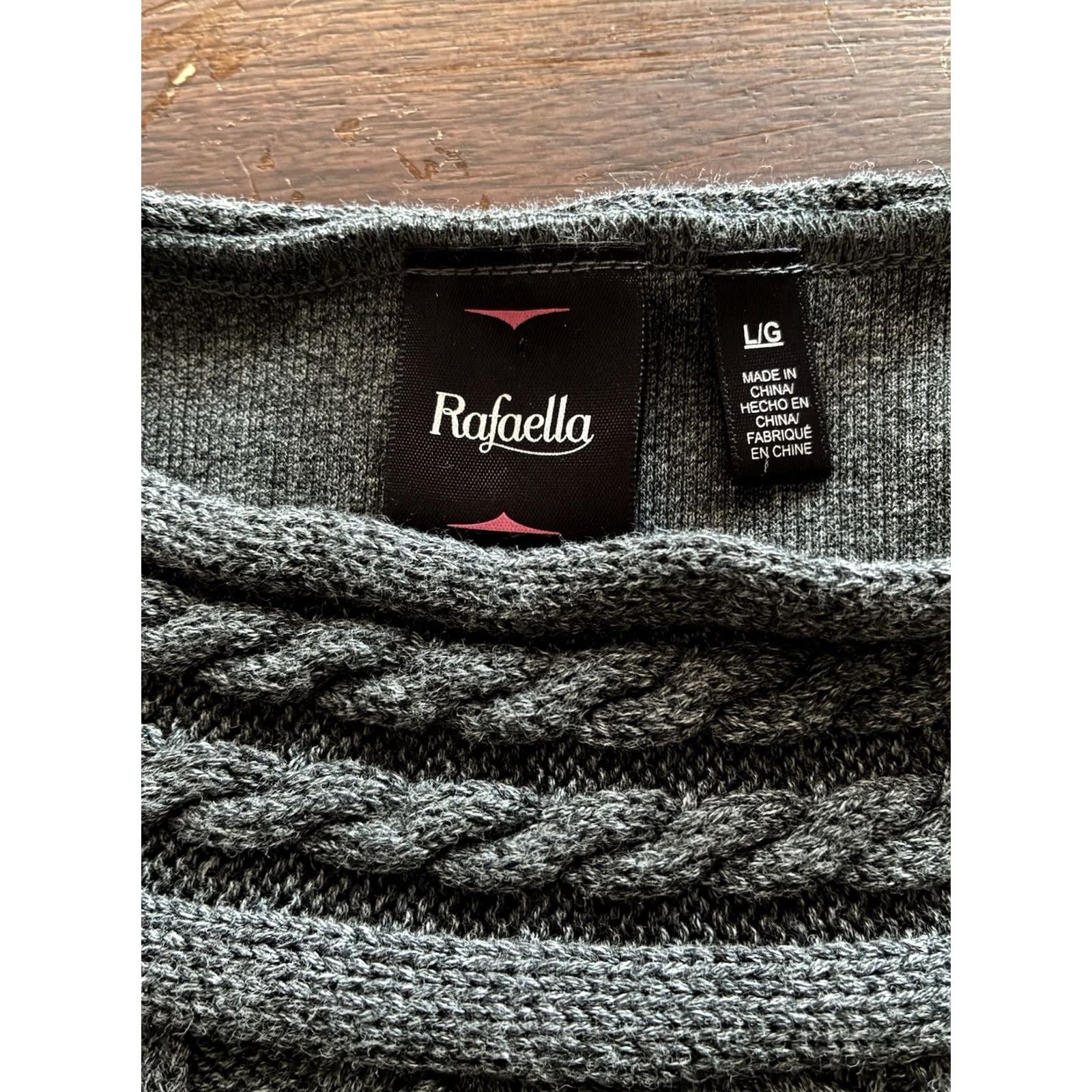 Vintage Rafaella Women’s Ballet Neck Cable Front Pullover Sweater Black Medium Long Sleeve Cotton Polyester Women Size L / US 10 / IT 46 - 3 Thumbnail