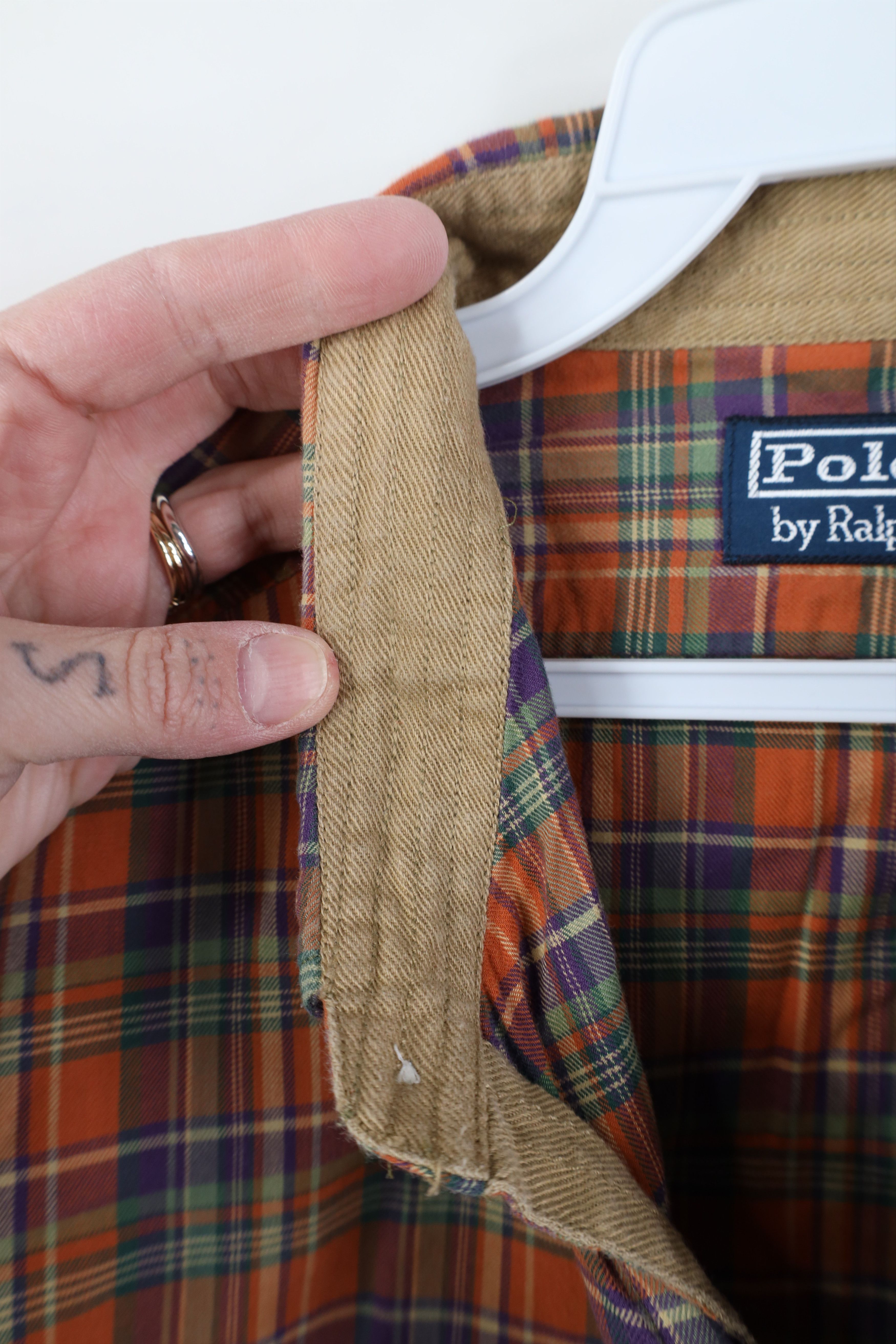 Ralph Lauren Vintage 90s Ralph Lauren Flannel Elbow Patch Button Shirt Size US XL / EU 56 / 4 - 10 Thumbnail