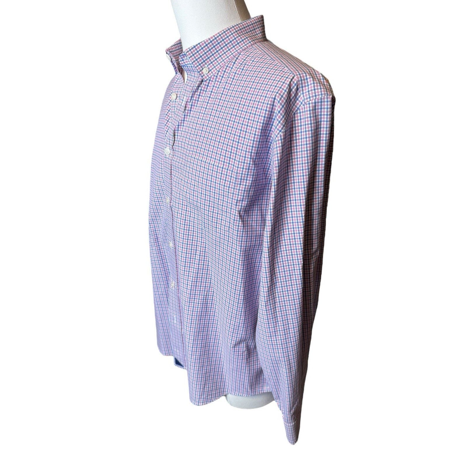 UNTUCKit Untuckit Pink Blue Plaid Shirt Classic Fit Wrinkle Resistant Size US XL / EU 56 / 4 - 3 Thumbnail