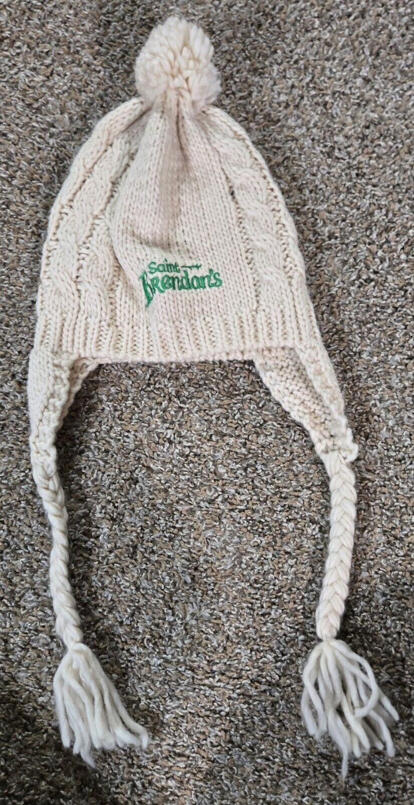 District Vision Cream Cable Knit Saint Brendans Irish Cream Hat Pom Earflap Size ONE SIZE - 1 Thumbnail